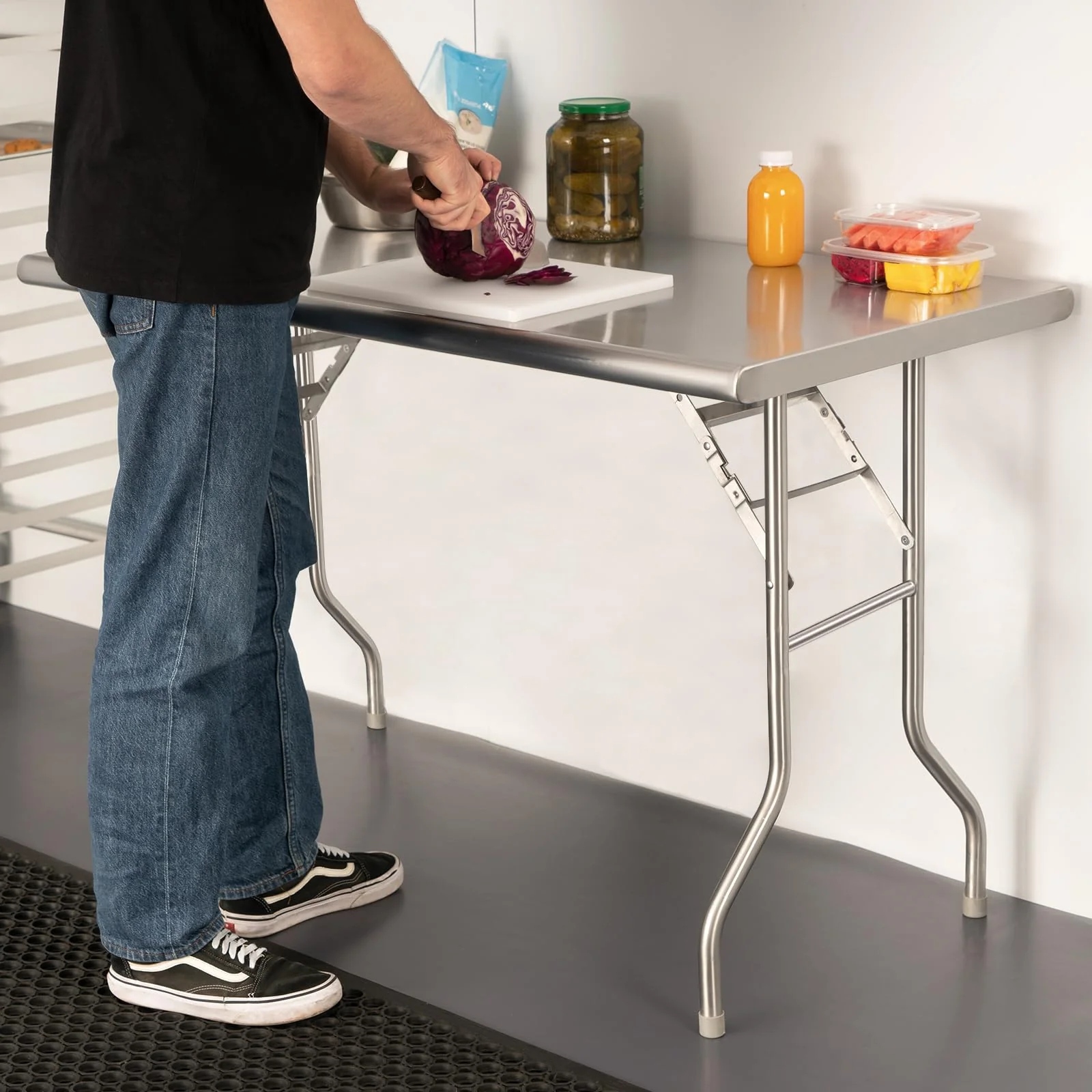 HARDURA Folding Stainless Steel Table 24X48 Inches with Legs NSF Commercial Portable Folding Prep Table for Restaurant Kitchen Home and Hotel - Image 5