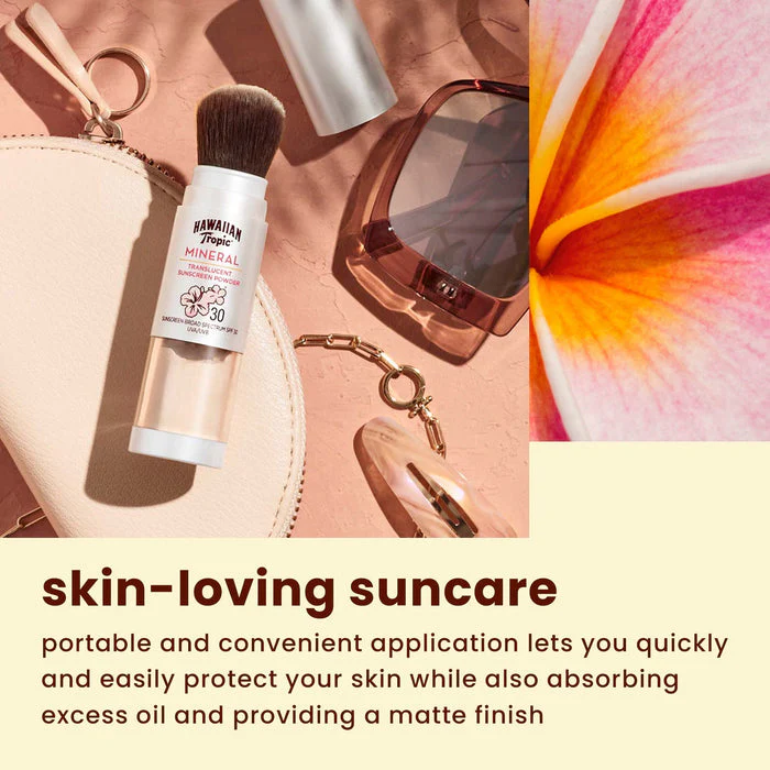 Hawaiian Tropic Mineral Powder Sunscreen Brush SPF 30 | SPF Powder Sunscreen for Face, Brush On Sunscreen Powder for Face, Translucent Powder SPF 30, Hawaiian Tropic Sunscreen Powder, 0.15oz - Image 7