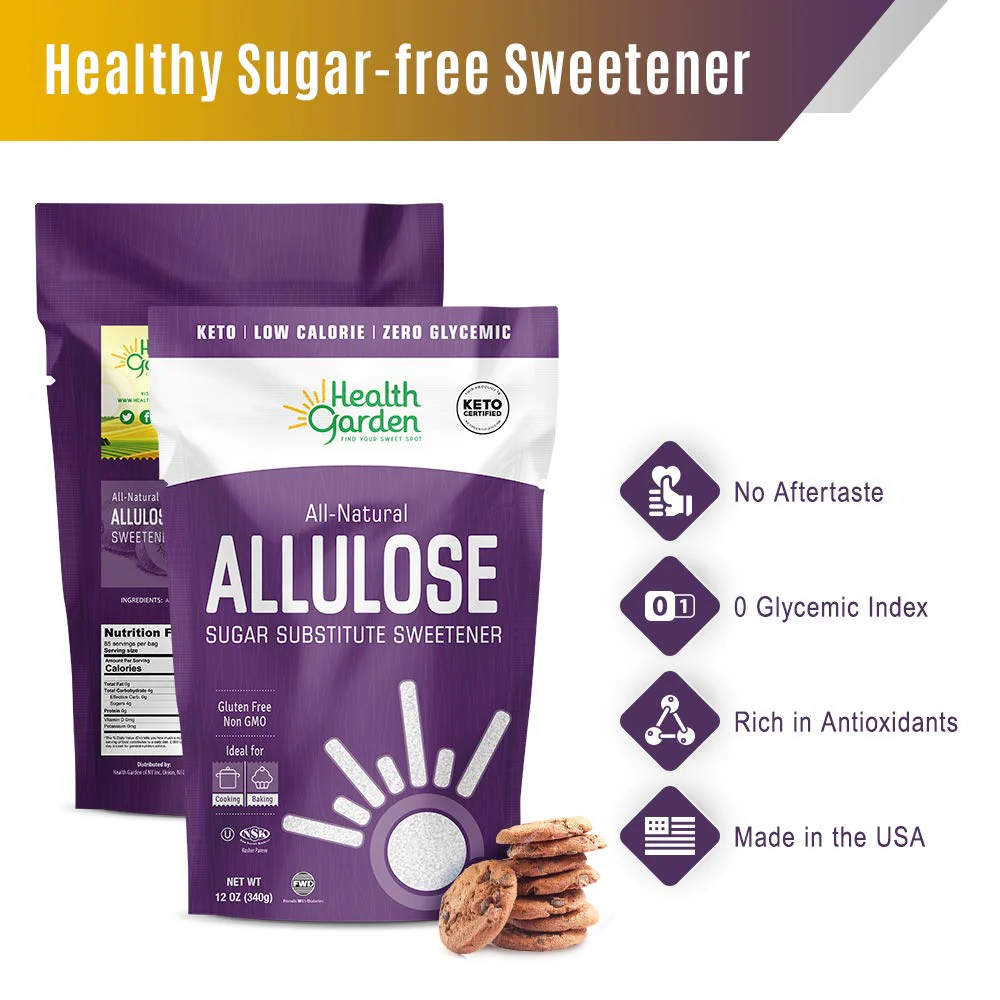 Health Garden Allulose Sweetener - Gluten and Sugar Free - Zero Net Carb - Non GMO - Kosher - Keto Friendly (14 OZ) - Image 5