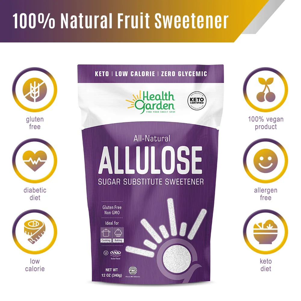 Health Garden Allulose Sweetener - Gluten and Sugar Free - Zero Net Carb - Non GMO - Kosher - Keto Friendly (14 OZ) - Image 6
