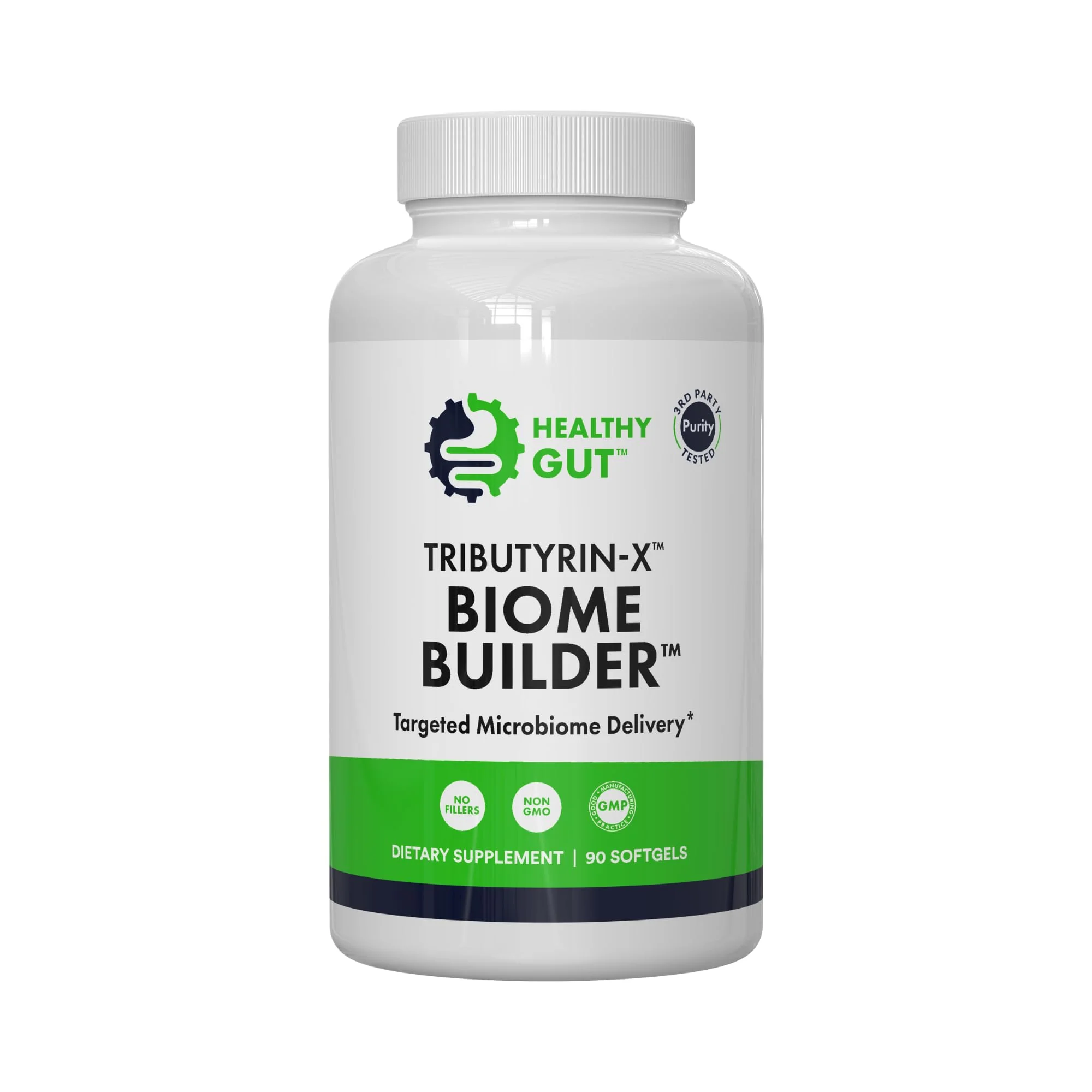Healthy Gut Tributyrin-X | Most Bioavailable Butyrate Postbiotic for Gut Health & Leaky Gut Support | 99% Pure w/Zero Odor | 90 Softgels