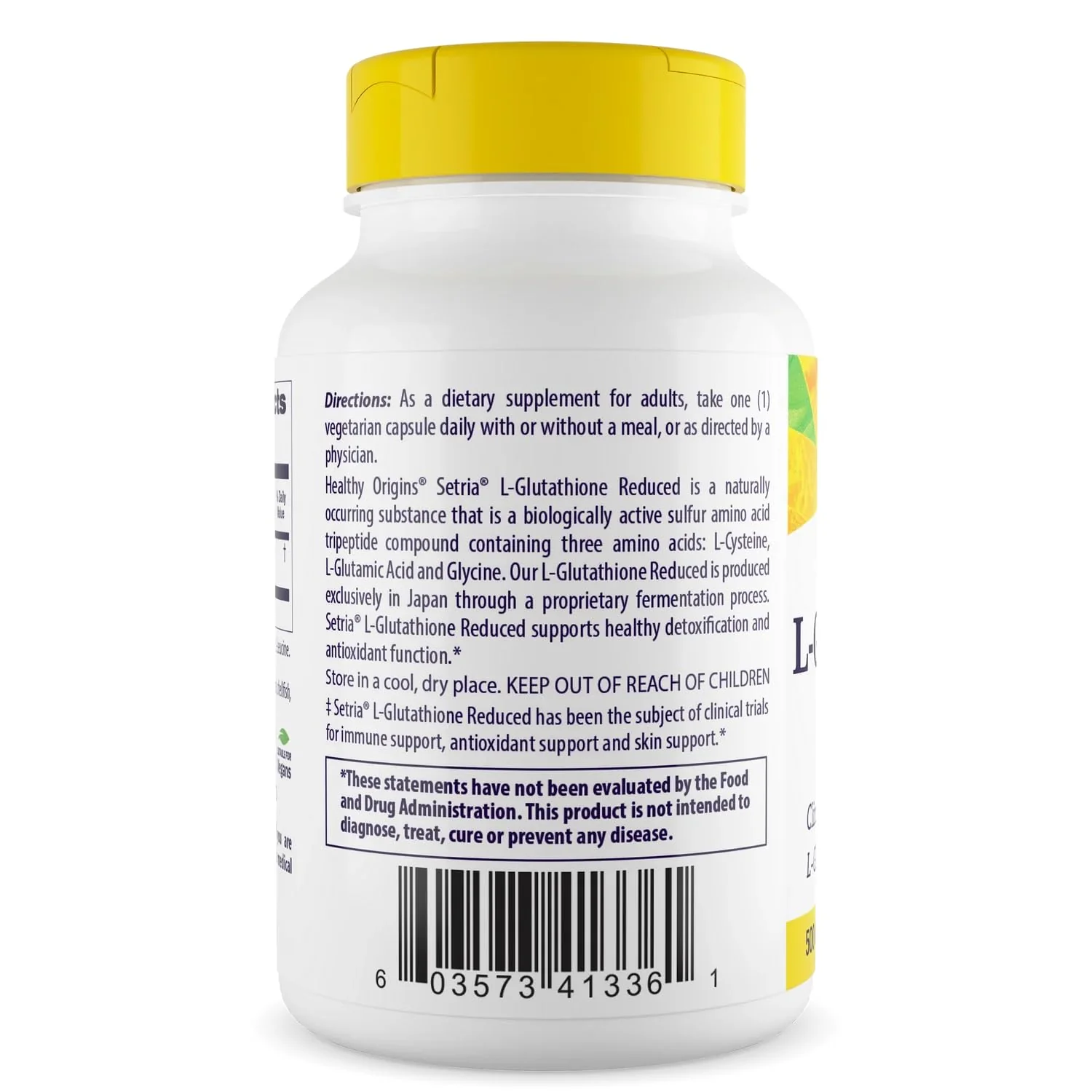 Healthy Origins L-Glutathione 500 mg (Setria, Non-GMO, Gluten Free, Antioxidant, Immune Support, Skin Support), 60 Veggie Caps - Image 7