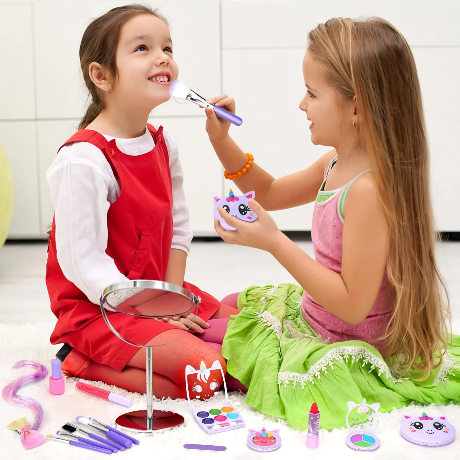 Heaning Kids Washable Makeup Girl Toys - Real Make up Set for Kid Children Princess Dress Up Pretend Play Christmas Birthday Gifts Toys for Girls 3 4 5 6 7 8 9 10 11 12 Year Old - Image 3