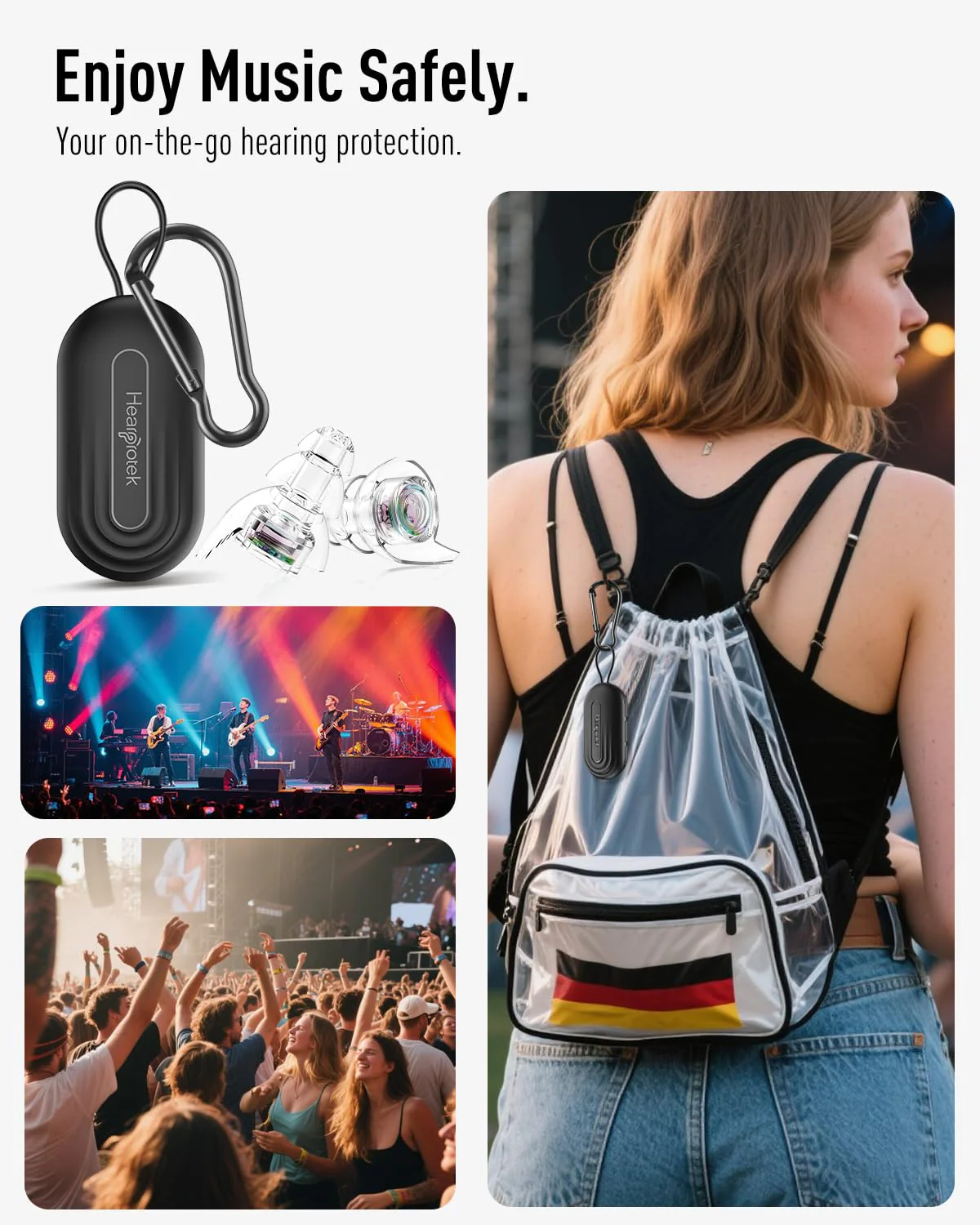 Hearprotek Concert Ear Plugs, 2 Pairs Reusable High Fidelity Musician Ear Plugs, Purple, Silicone, Earplugs, Earplug, Noise Protection - Image 2