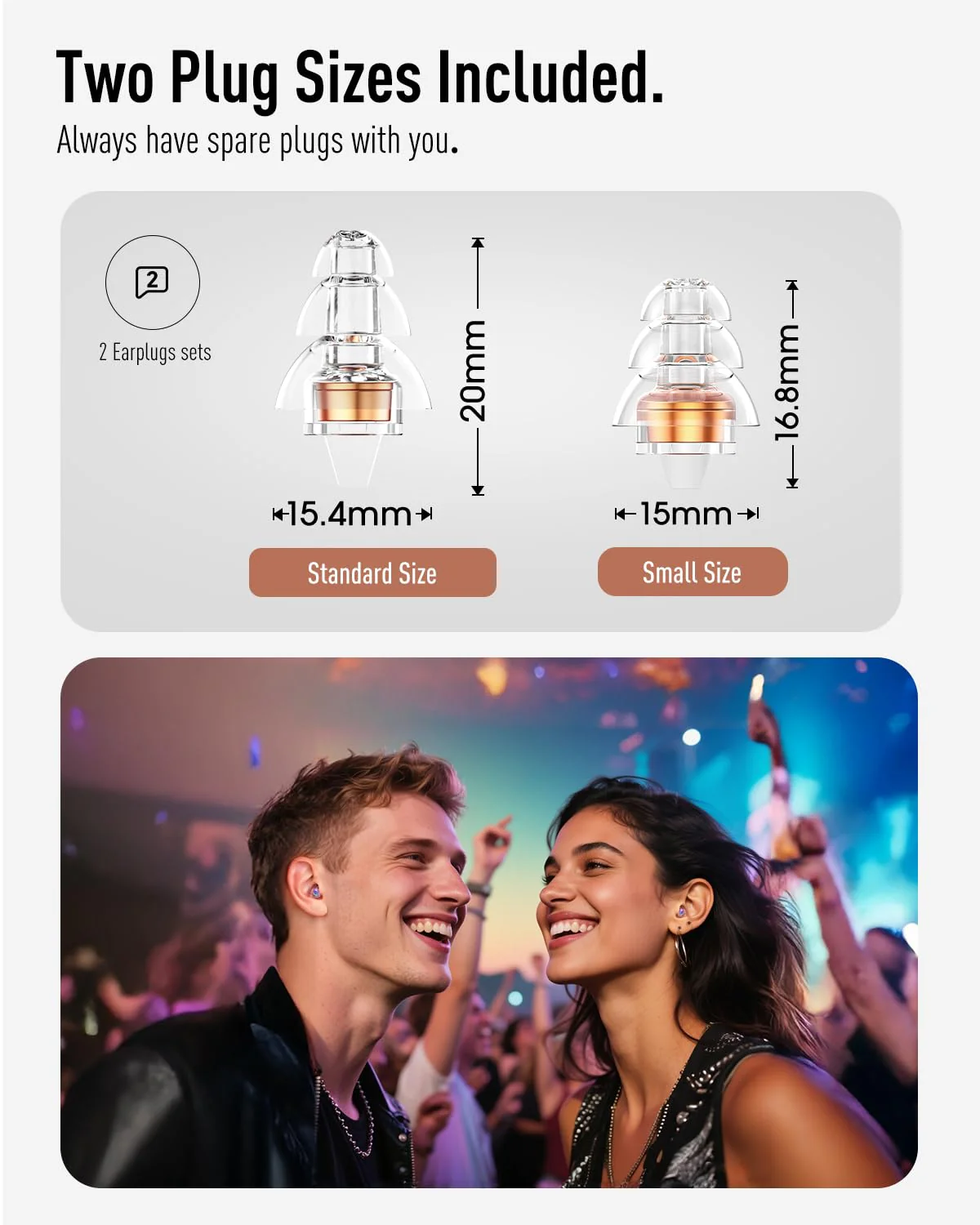 Hearprotek Concert Ear Plugs, 2Pairs Reusable high Fidelity Musician Ear Plugs for Concerts Loud Music-Noise Reduction Ear Protection earplugs for Rave,Festival,Music,Tinnitus Relief - Image 3