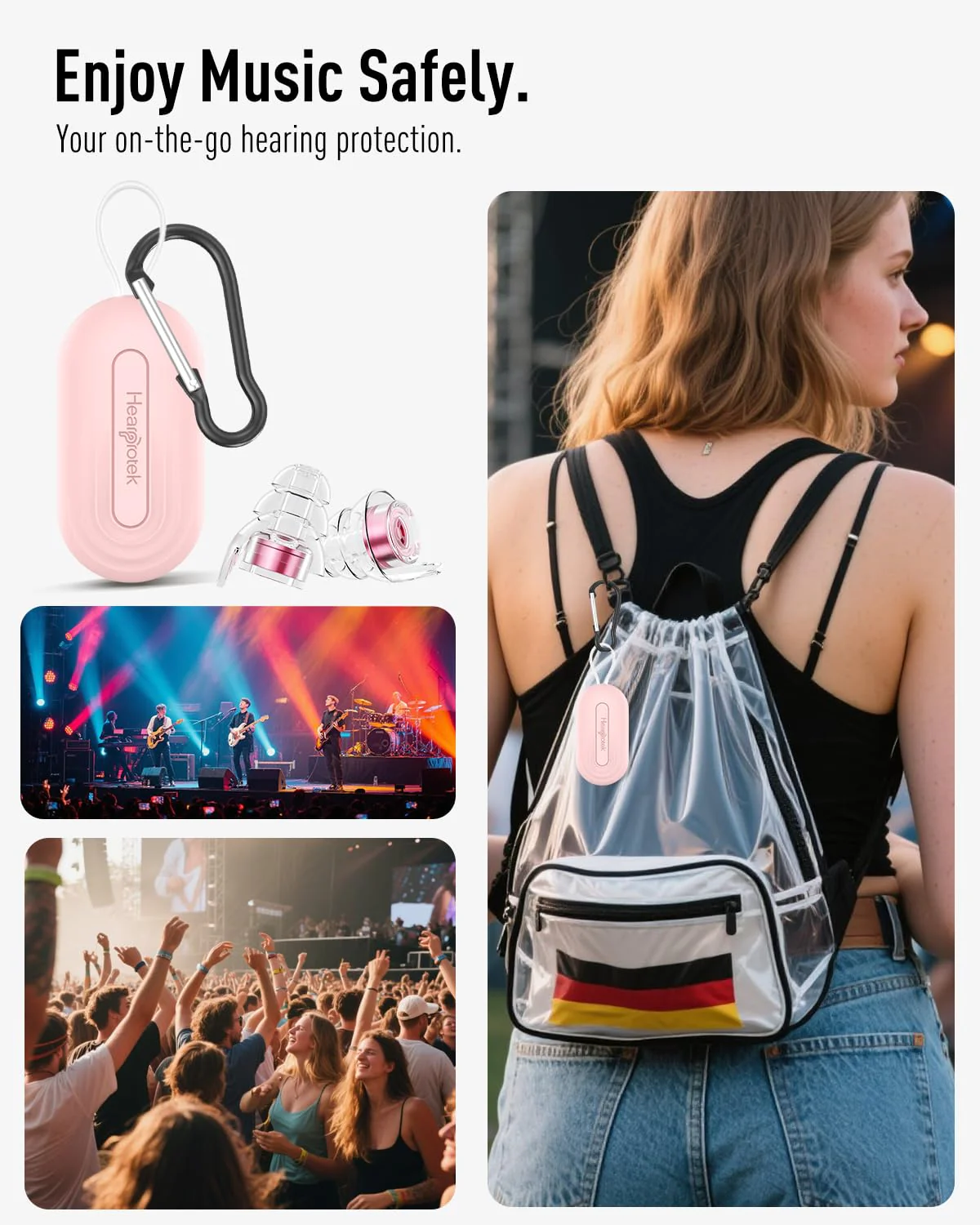 Hearprotek Concert Ear Plugs, 2Pairs Reusable high Fidelity Musician Ear Plugs for Concerts Loud Music-Noise Reduction Ear Protection earplugs for Rave,Festival,Music,Tinnitus Relief - Image 2