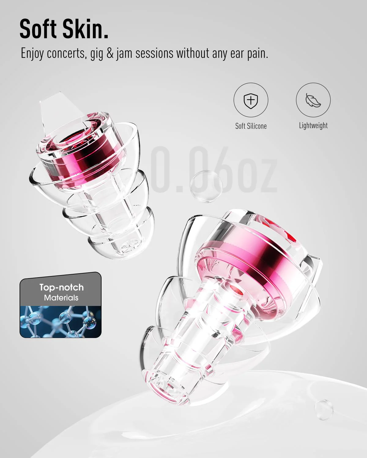 Hearprotek Concert Ear Plugs, 2Pairs Reusable high Fidelity Musician Ear Plugs for Concerts Loud Music-Noise Reduction Ear Protection earplugs for Rave,Festival,Music,Tinnitus Relief - Image 5