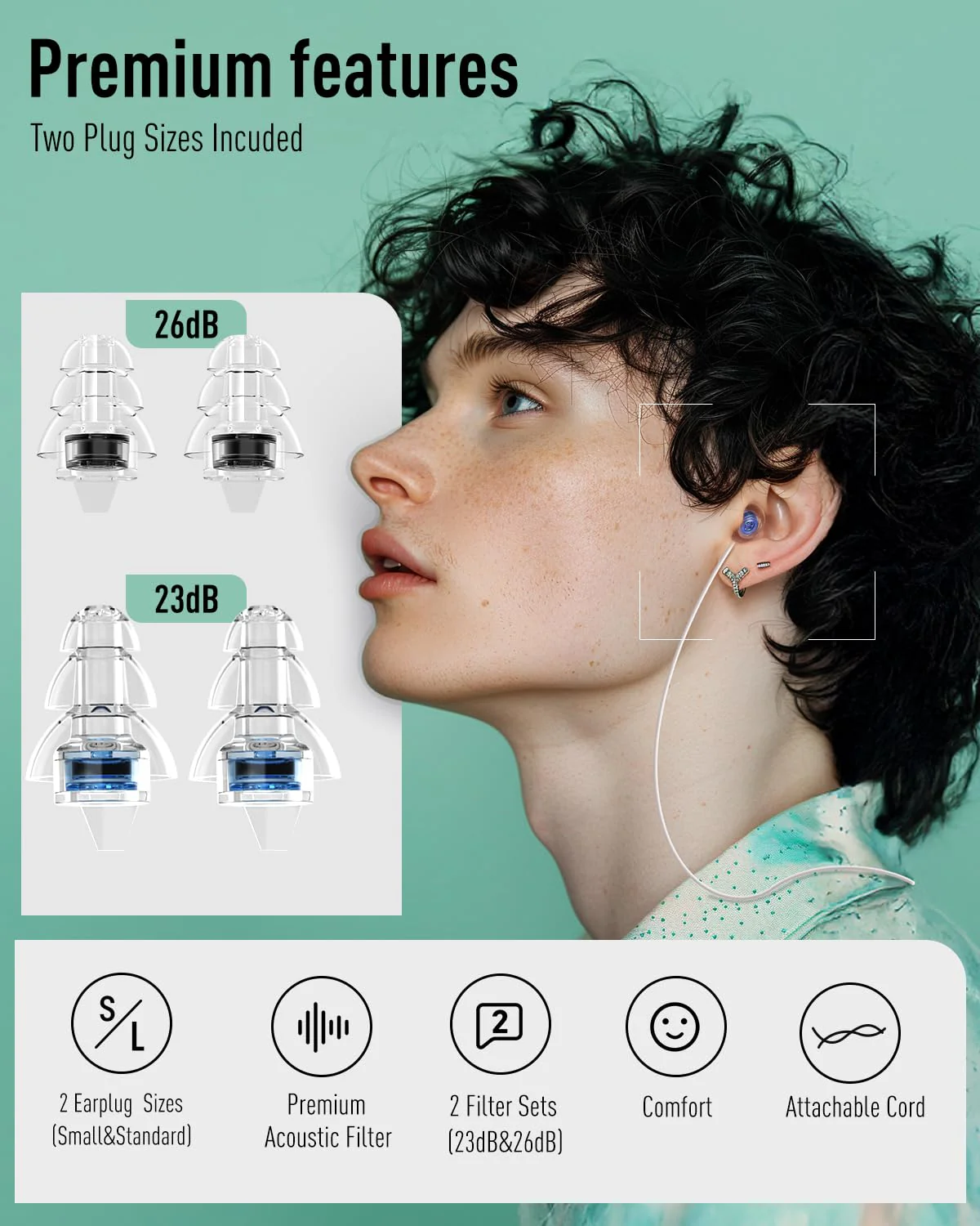 Hearprotek Concert Ear Plugs, 2Pairs Reusable high Fidelity Musician Ear Plugs for Concerts Loud Music-Noise Reduction Ear Protection earplugs for Rave,Festival,Music,Tinnitus Relief - Image 4