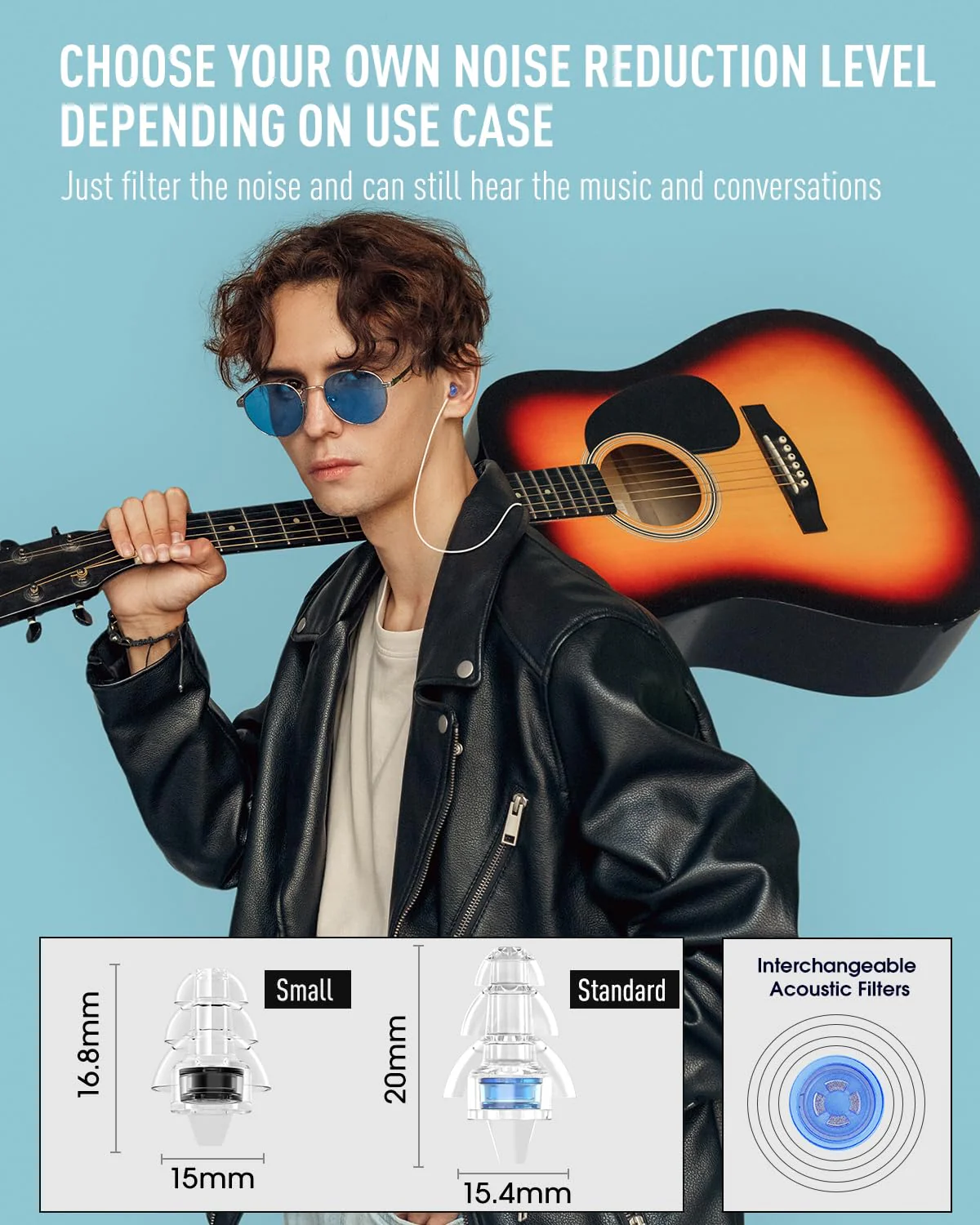 Hearprotek Concert Ear Plugs, 2Pairs Reusable high Fidelity Musician Ear Plugs for Concerts Loud Music-Noise Reduction Ear Protection earplugs for Rave,Festival,Music,Tinnitus Relief - Image 6