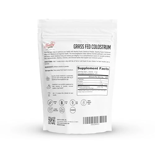 HEARTHY FOODS Bovine Colostrum Powder - Upto 30% IGG, 90 Servings, Leaky Gut Repair Supplements, Gut Health and Immune Support | Grass-Fed Halal Non GMO, Gluten Free 16Oz 454g - Image 10
