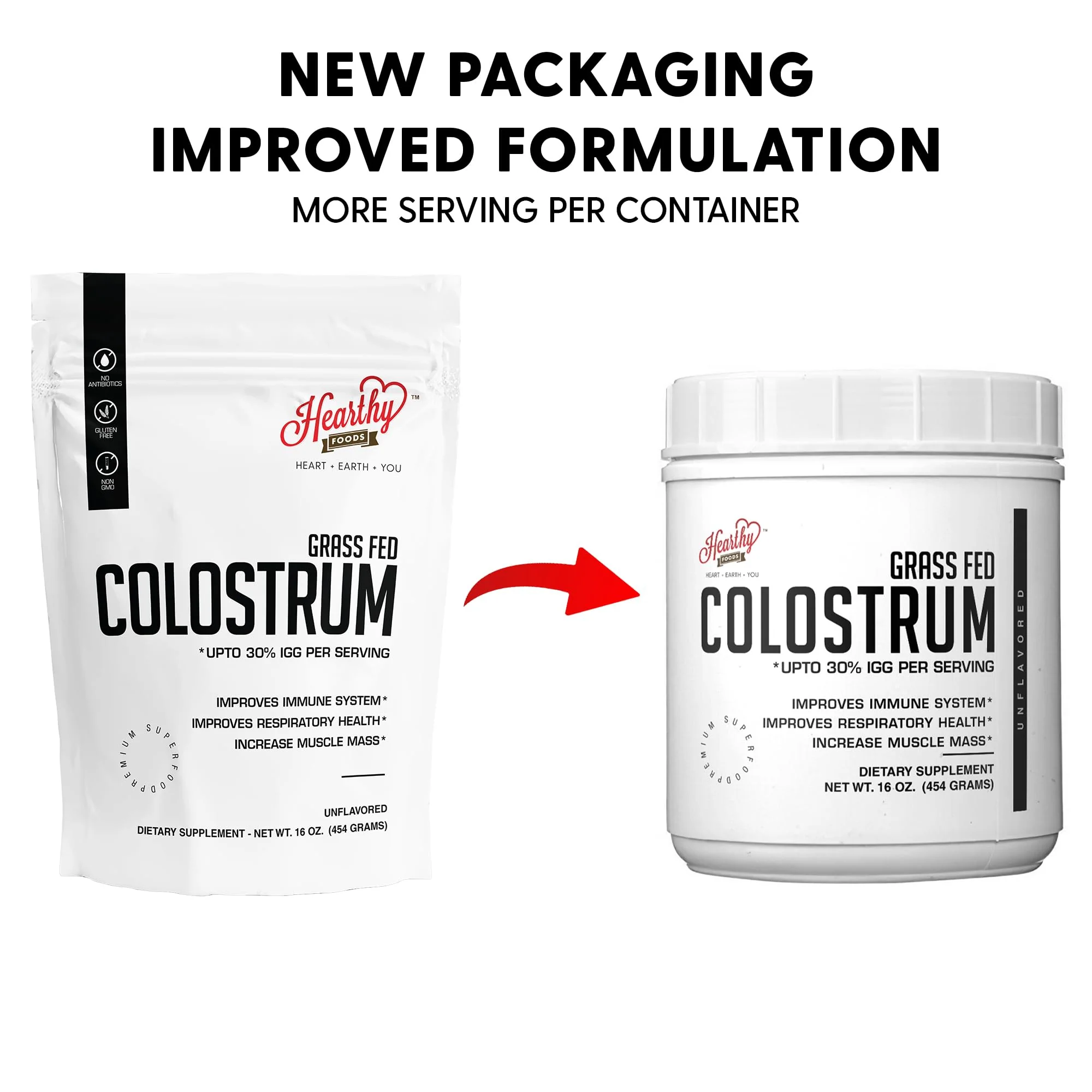 HEARTHY FOODS Bovine Colostrum Powder - Upto 30% IGG, 90 Servings, Leaky Gut Repair Supplements, Gut Health and Immune Support | Grass-Fed Halal Non GMO, Gluten Free 16Oz 454g - Image 8