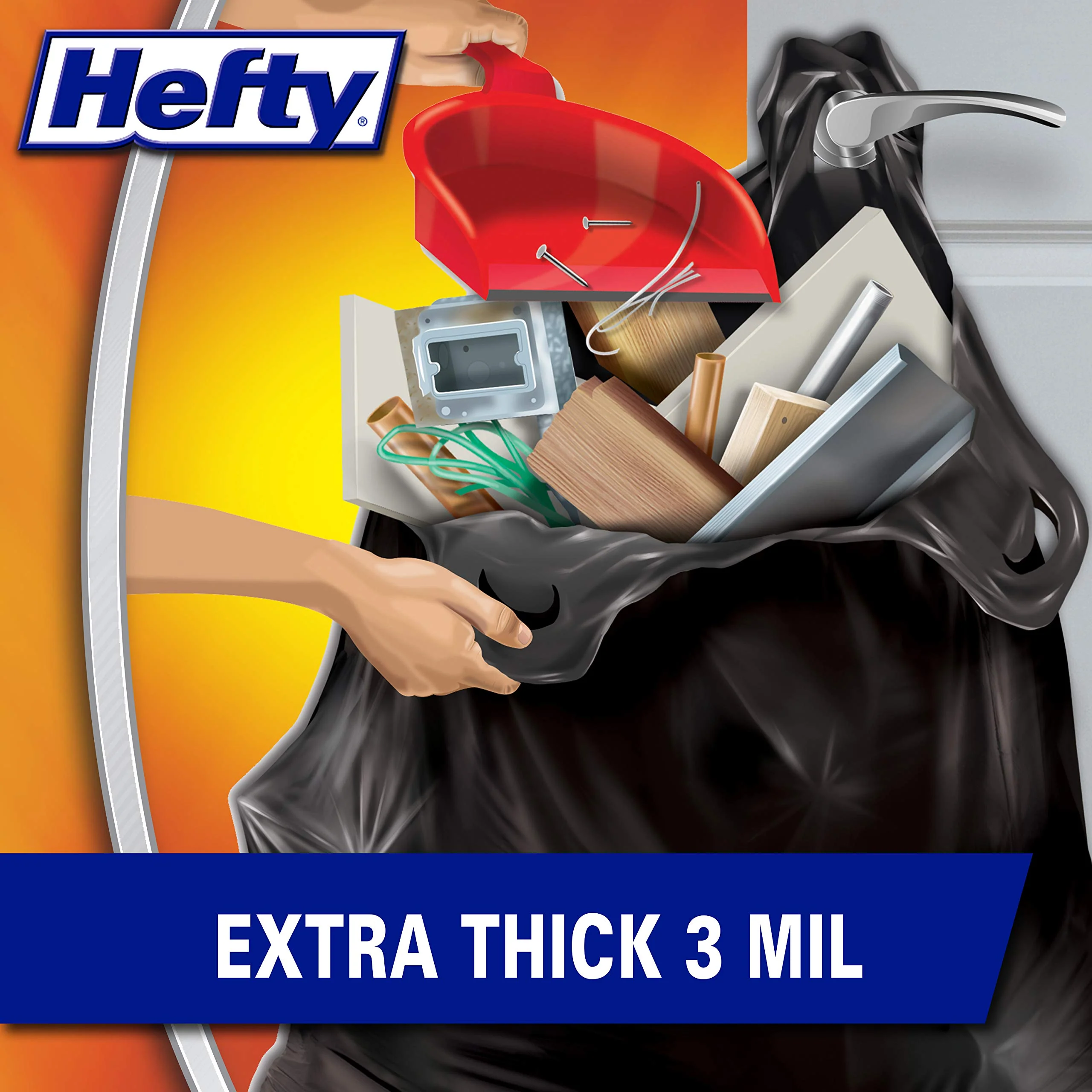 Hefty Load & Carry Heavy Duty Contractor Large Trash Bags, 42 Gallon, 26 Count - Image 4