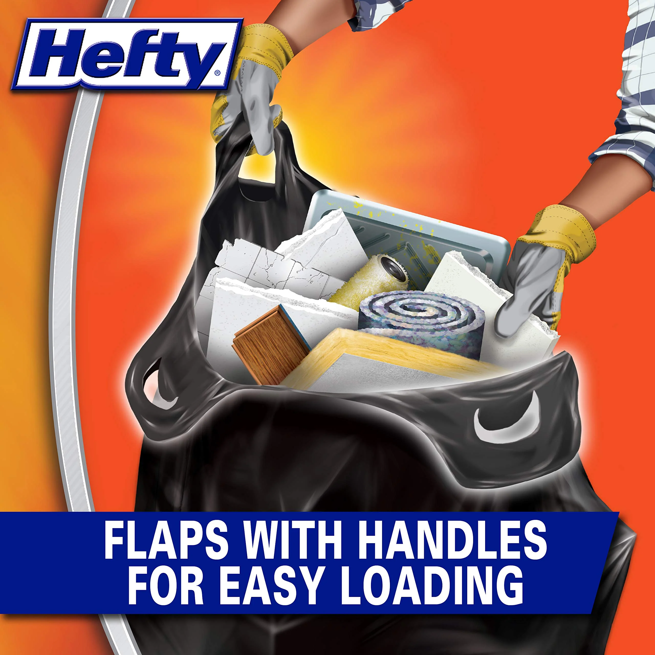 Hefty Load & Carry Heavy Duty Contractor Large Trash Bags, 42 Gallon, 26 Count - Image 5