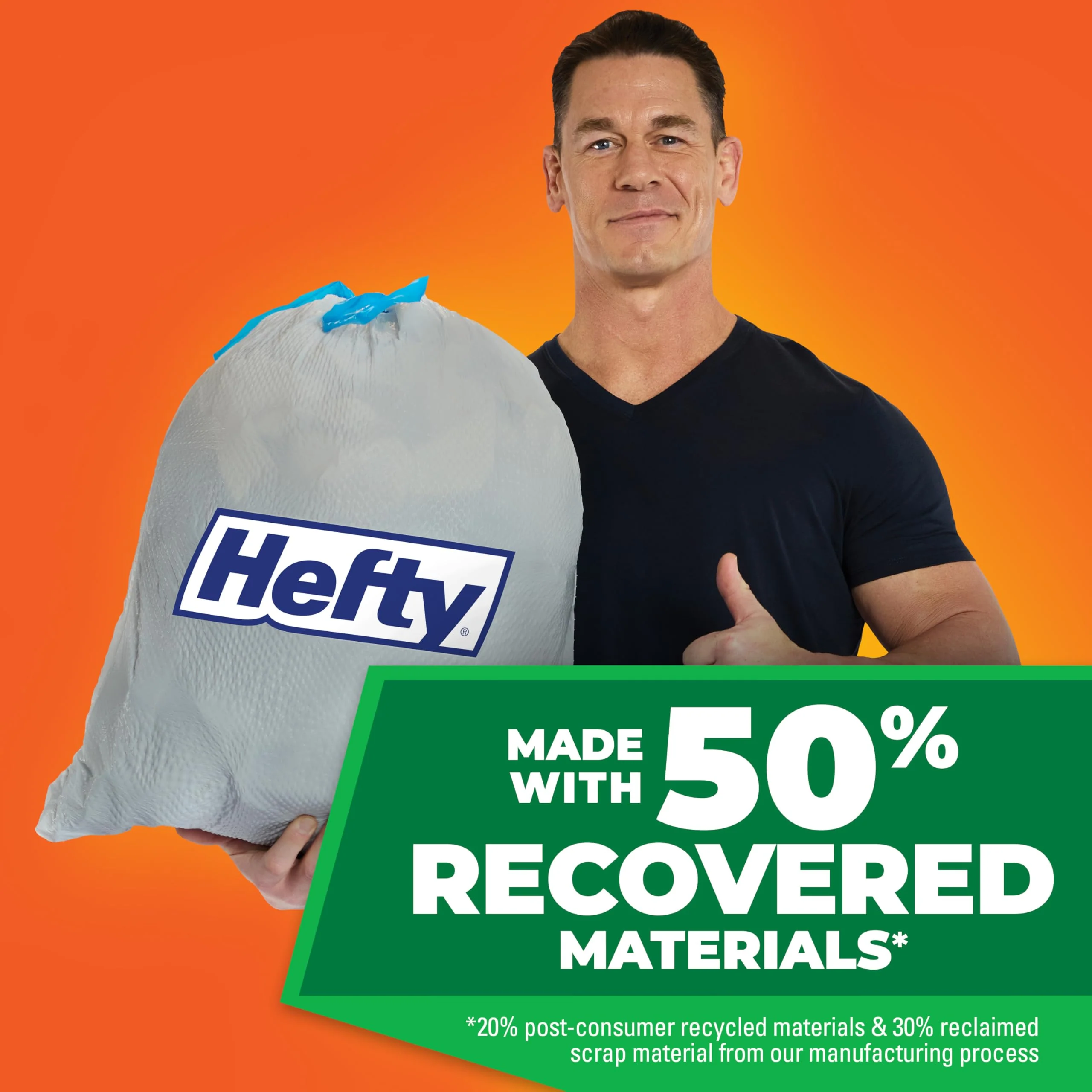 Hefty Ultra Strong Made with 50% Recovered Materials* Tall Kitchen Trash Bags, Gray, Unscented, 13 Gallon, 110 Count - Image 6