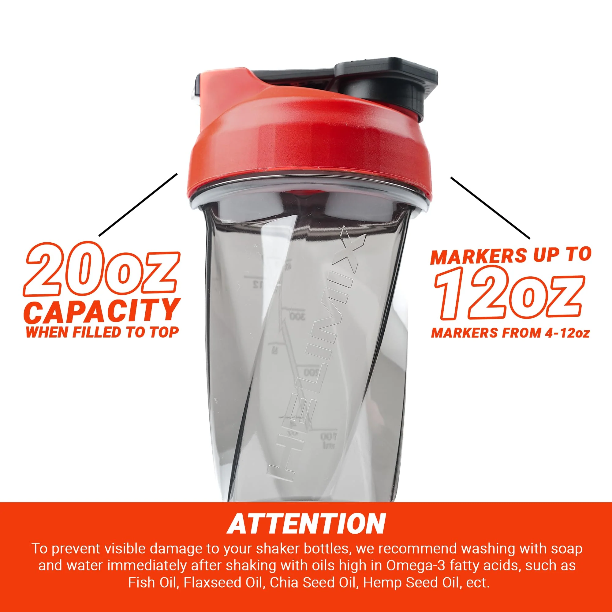 HELIMIX 1.5 Vortex Blender Shaker Bottle Holds Upto 20oz | No Blending Ball or Whisk | USA Made | Portable Pre Workout Whey Protein Drink Shaker Cup | Mixes Cocktails Smoothies Shakes | Top Rack Safe - Image 4