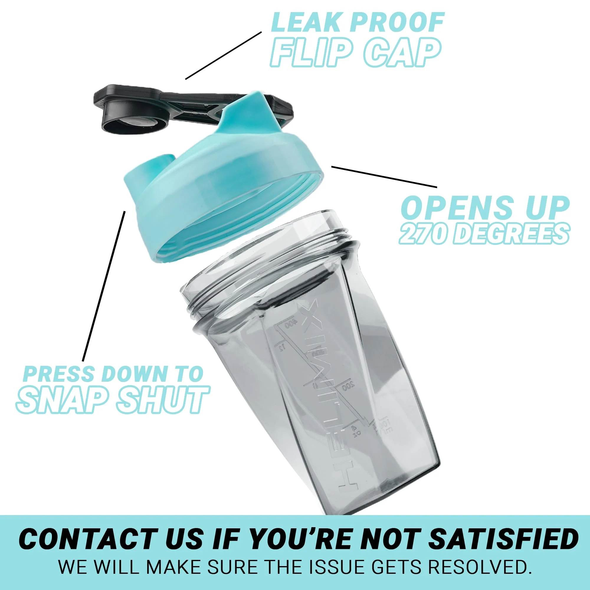 HELIMIX 1.5 Vortex Blender Shaker Bottle Holds Upto 20oz | No Blending Ball or Whisk | USA Made | Portable Pre Workout Whey Protein Drink Shaker Cup | Mixes Cocktails Smoothies Shakes | Top Rack Safe - Image 4