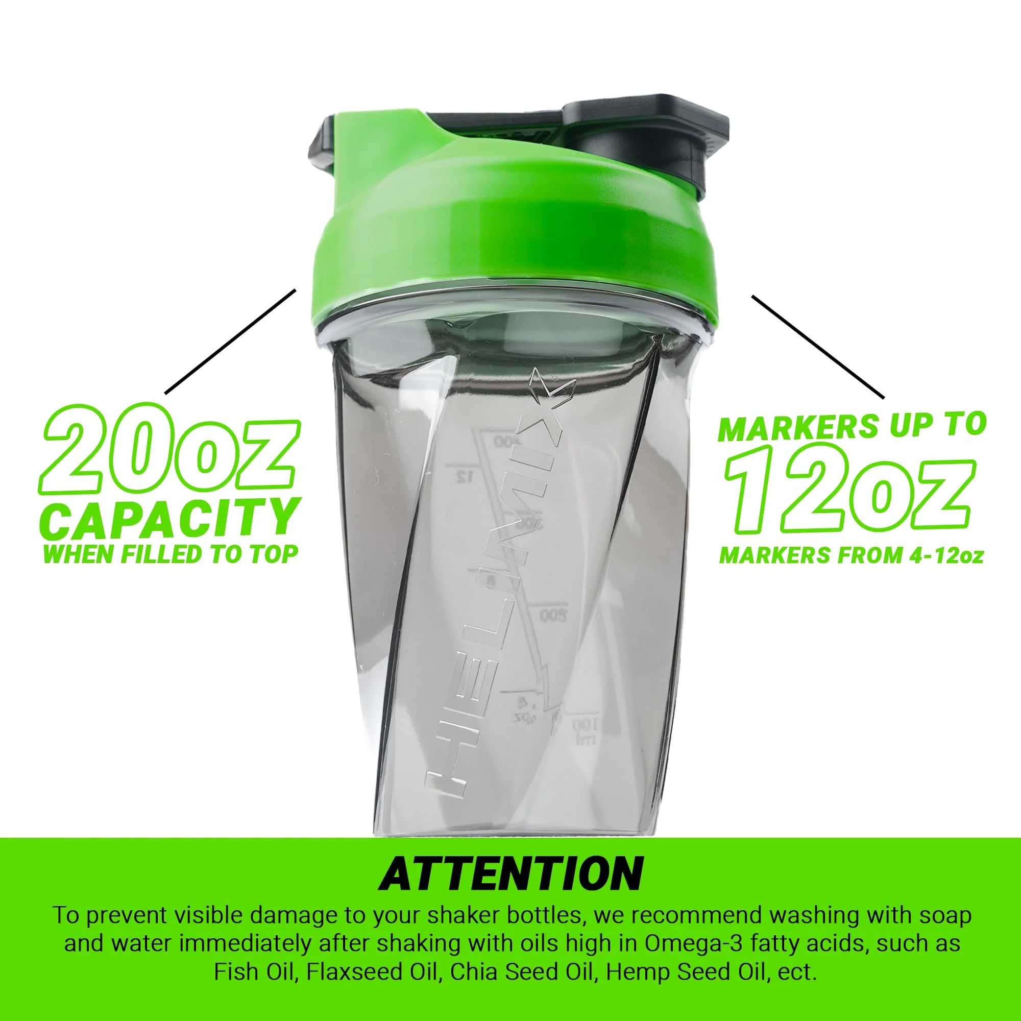 HELIMIX 1.5 Vortex Blender Shaker Bottle Holds Upto 20oz | No Blending Ball or Whisk | USA Made | Portable Pre Workout Whey Protein Drink Shaker Cup | Mixes Cocktails Smoothies Shakes | Top Rack Safe - Image 4