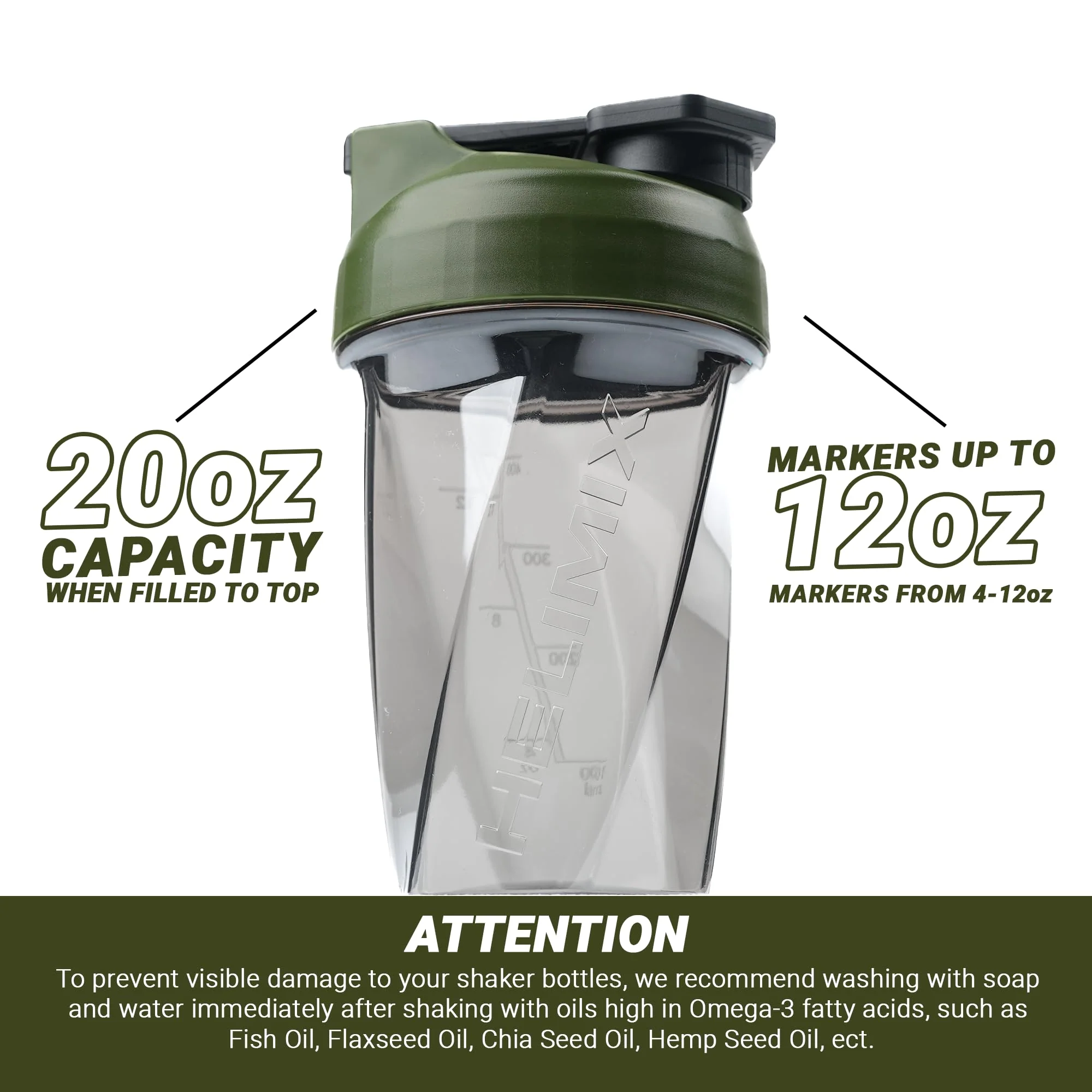 HELIMIX 1.5 Vortex Blender Shaker Bottle Holds Upto 20oz | No Blending Ball or Whisk | USA Made | Portable Pre Workout Whey Protein Drink Shaker Cup | Mixes Cocktails Smoothies Shakes | Top Rack Safe - Image 4