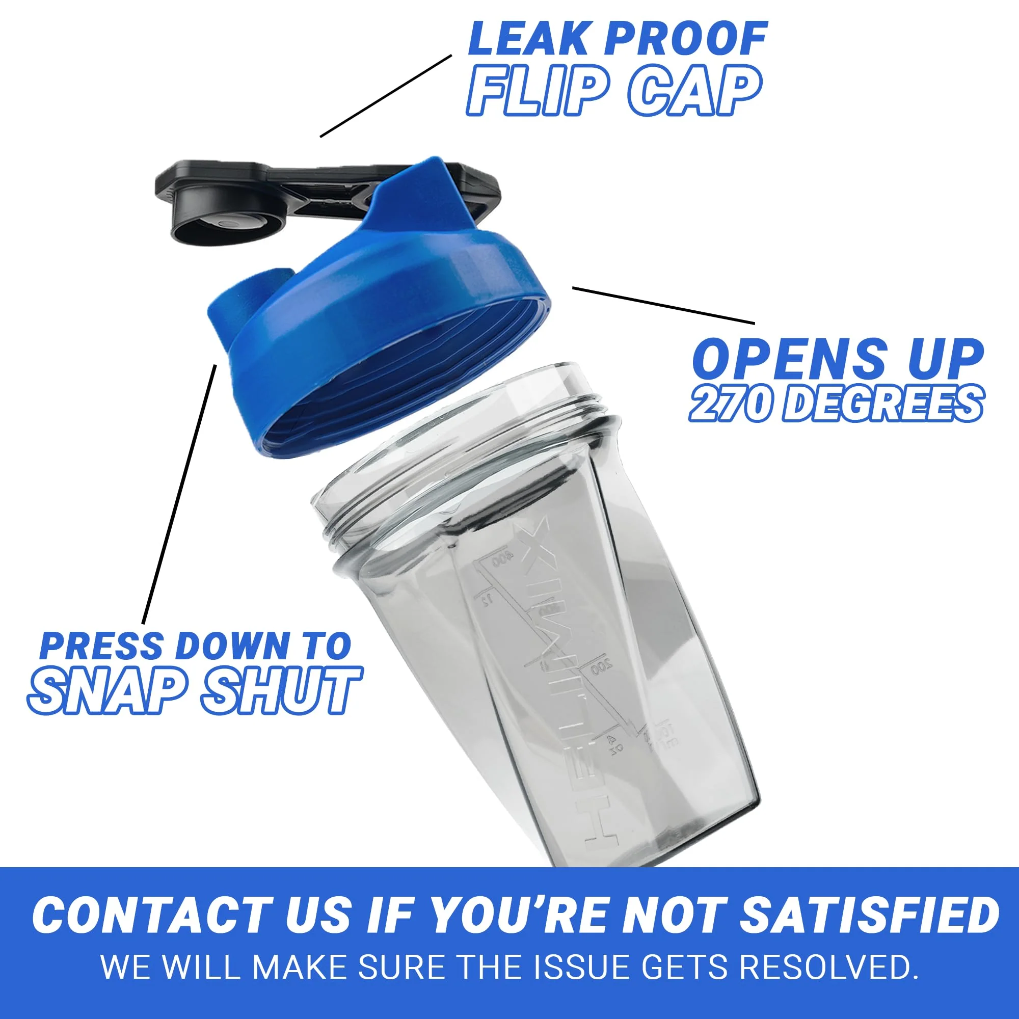 HELIMIX 1.5 Vortex Blender Shaker Bottle Holds Upto 20oz | No Blending Ball or Whisk | USA Made | Portable Pre Workout Whey Protein Drink Shaker Cup | Mixes Cocktails Smoothies Shakes | Top Rack Safe - Image 4
