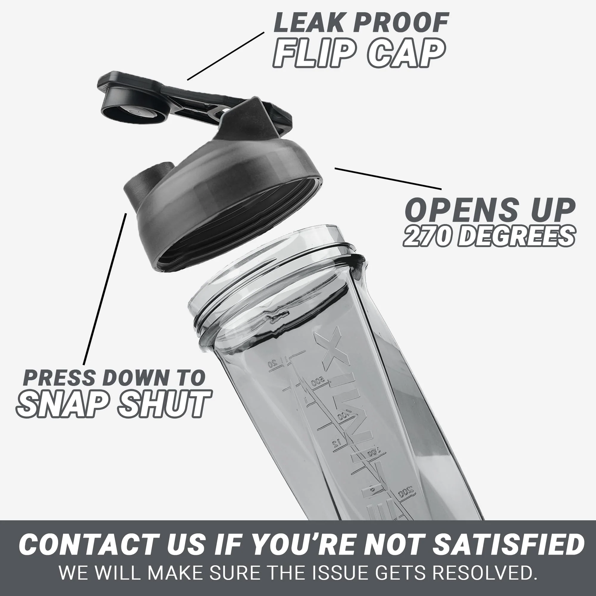 HELIMIX 2.0 Vortex Blender Shaker Bottle Holds upto 28oz | No Blending Ball or Whisk | USA Made | Portable Pre Workout Whey Protein Drink Shaker Cup | Mixes Cocktails Smoothies Shakes | Top Rack Safe - Image 3