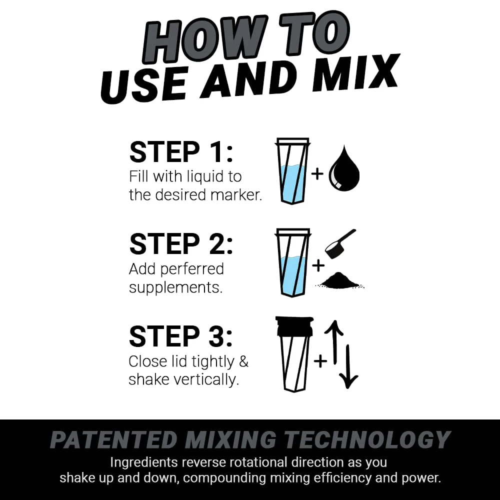 HELIMIX 2.0 Vortex Blender Shaker Bottle Holds upto 28oz | No Blending Ball or Whisk | USA Made | Portable Pre Workout Whey Protein Drink Shaker Cup | Mixes Cocktails Smoothies Shakes | Top Rack Safe - Image 6