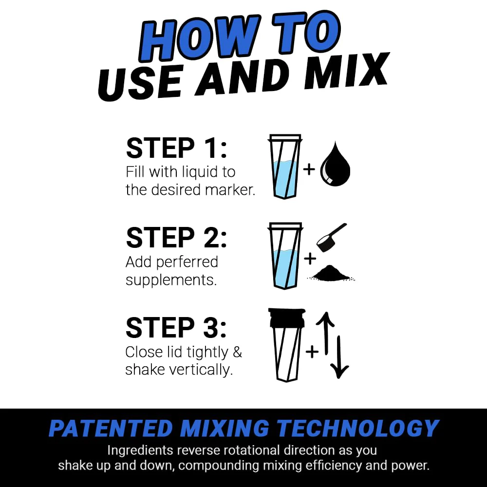 HELIMIX 2.0 Vortex Blender Shaker Bottle Holds upto 28oz | No Blending Ball or Whisk | USA Made | Portable Pre Workout Whey Protein Drink Shaker Cup | Mixes Cocktails Smoothies Shakes | Top Rack Safe - Image 9