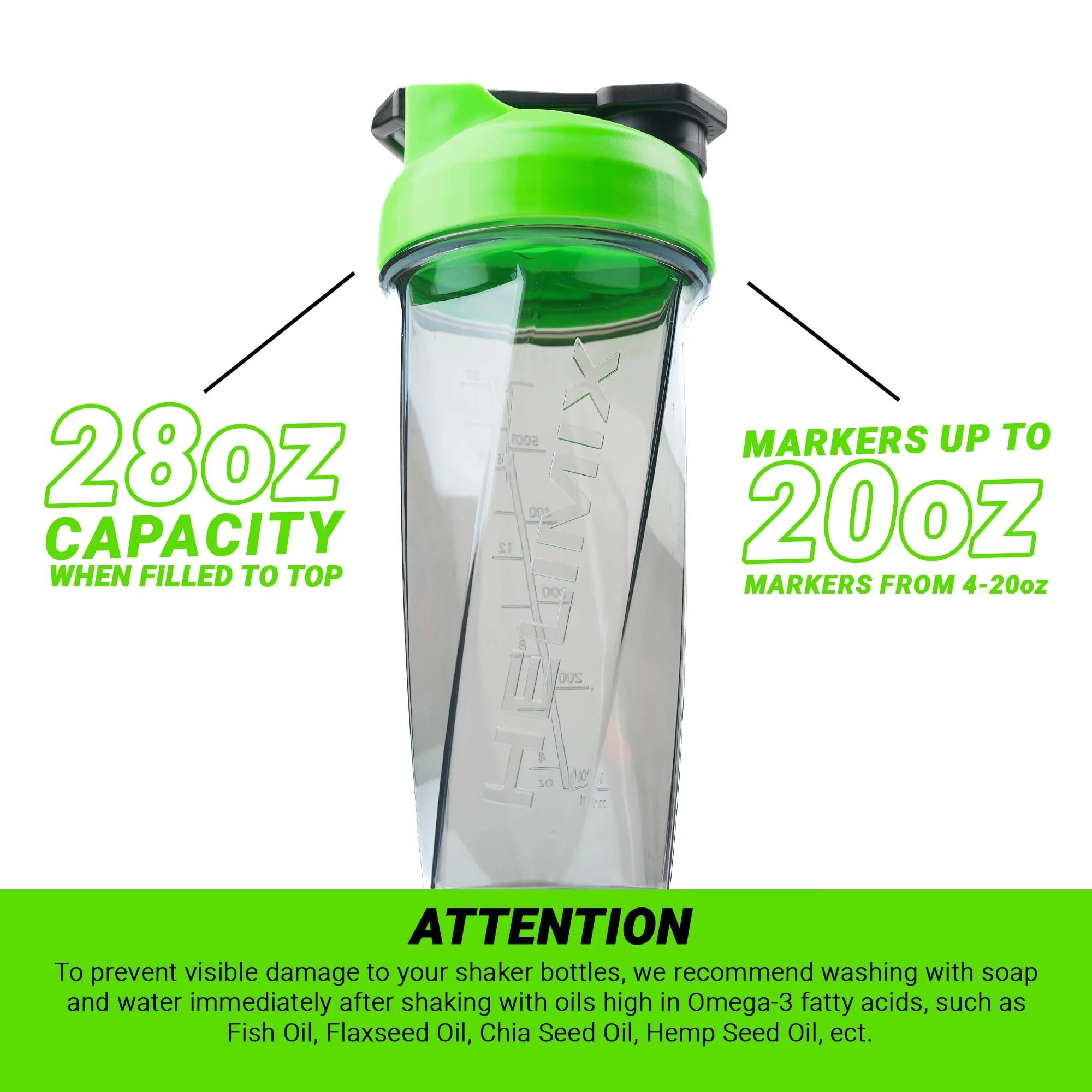 HELIMIX 2.0 Vortex Blender Shaker Bottle Holds upto 28oz | No Blending Ball or Whisk | USA Made | Portable Pre Workout Whey Protein Drink Shaker Cup | Mixes Cocktails Smoothies Shakes | Top Rack Safe - Image 4