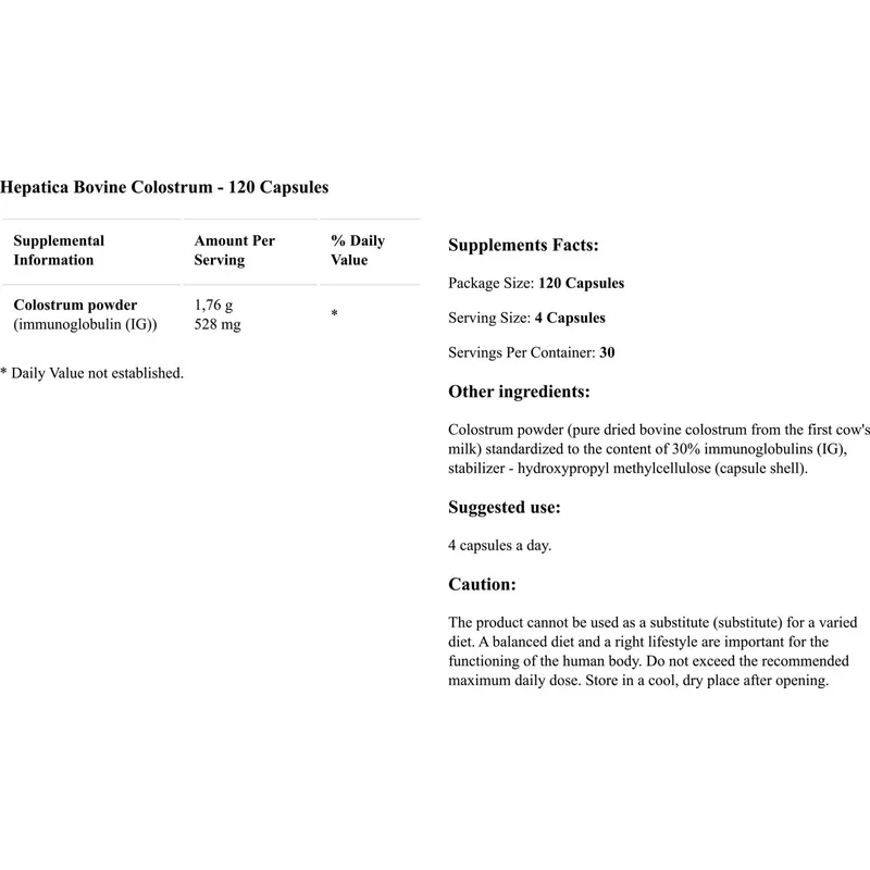 Hepatica Bovine Colostrum 120 Capsules - Image 5