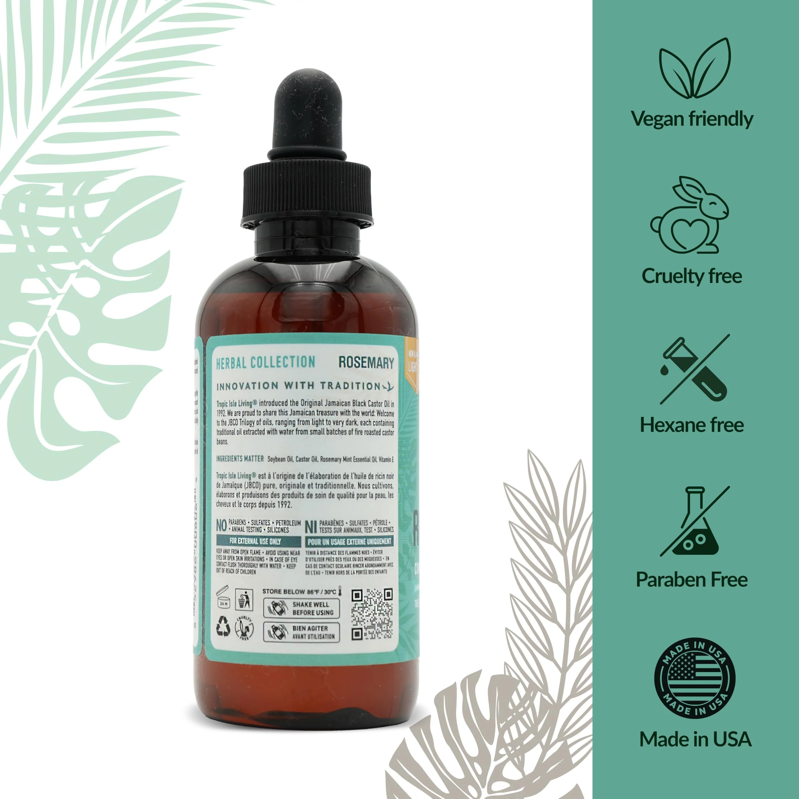 Herbal Collection Jamaican Black Castor Oil (Rosemary) 4oz | Revitalizing & Nourishing Oil for Hair, Skin & Scalp | Promotes Hair Growth, Stimulates Scalp & Adds Shine | Paraben-Free & Cruelty-Free - Image 5
