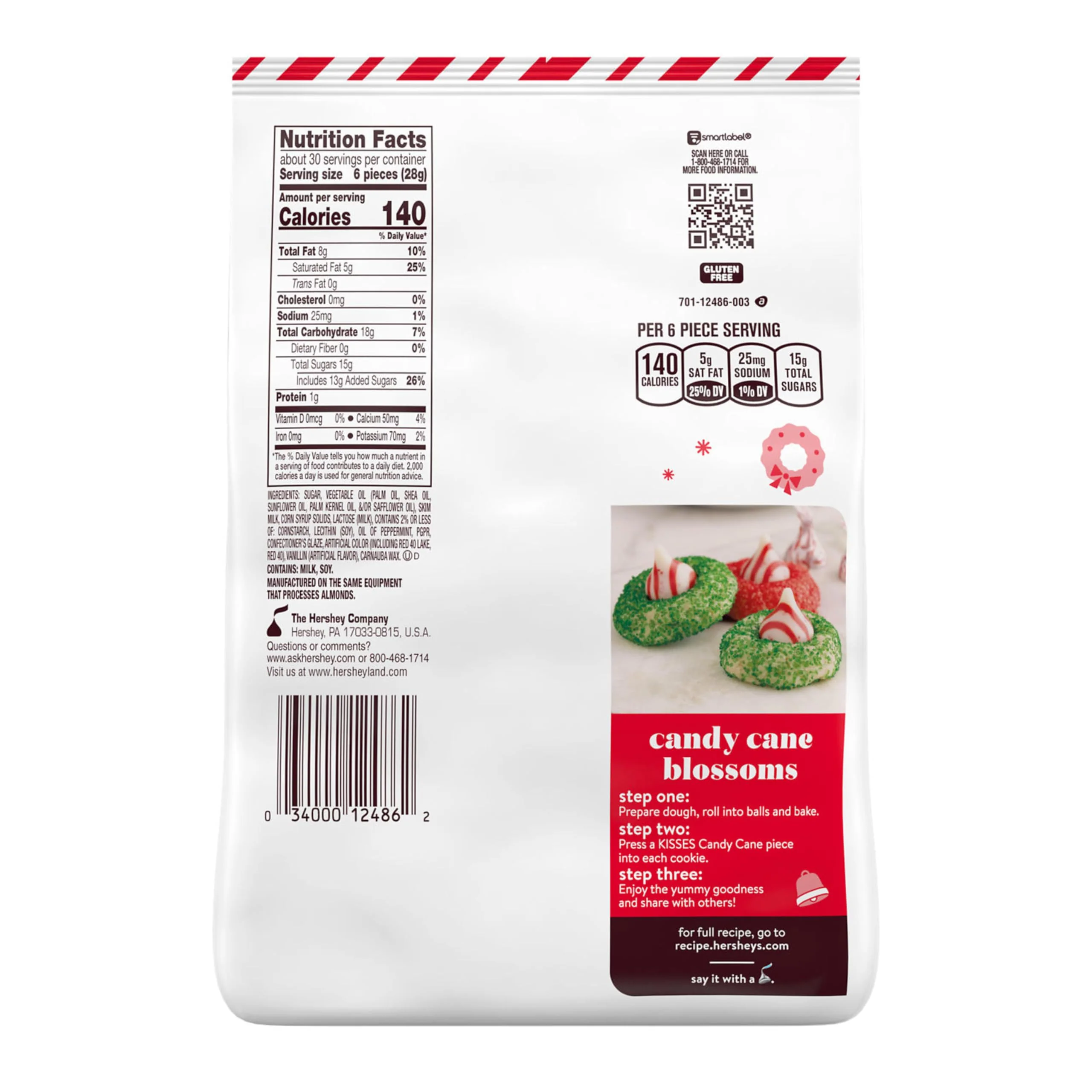 HERSHEY'S KISSES Candy Cane Flavored, Christmas Candy Bulk Bag, 30.1 oz - Image 6
