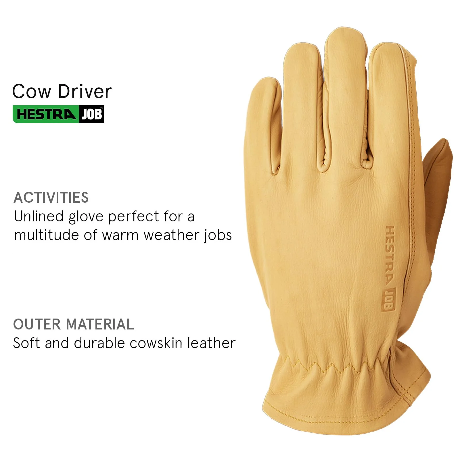Hestra Cow Drivers Glove for Everyday Use, Yardwork and Hand Tool Use - Image 5