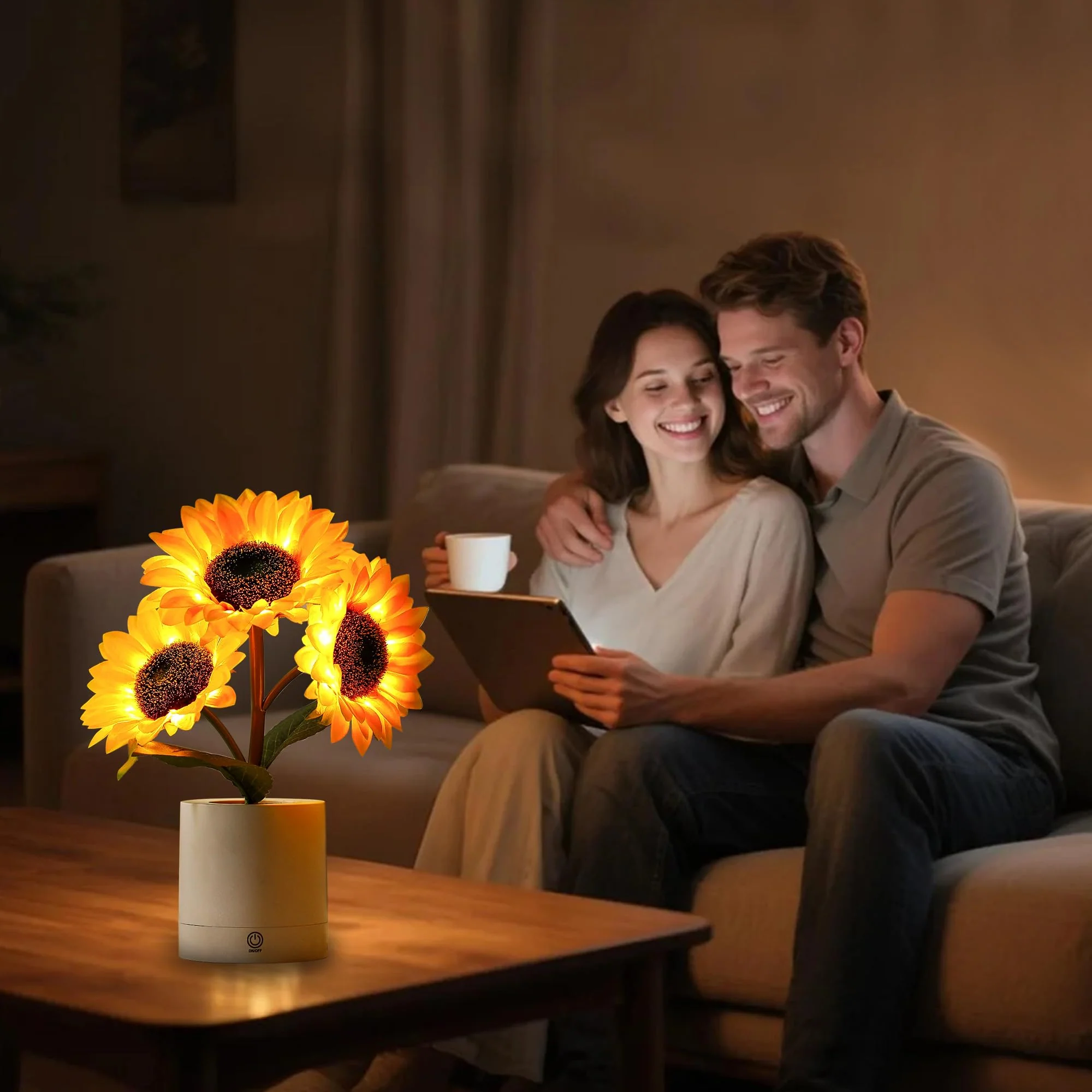 hibeauti Sunflower LED Lamp for Women, Mother's Day Ideal for Bedroom Decor Sunflower Gifts for Mom Grandma Teacher Aunt Girlfriends Coworker Friend Wife Mothers Anniversary Birthday Christmas - Image 4