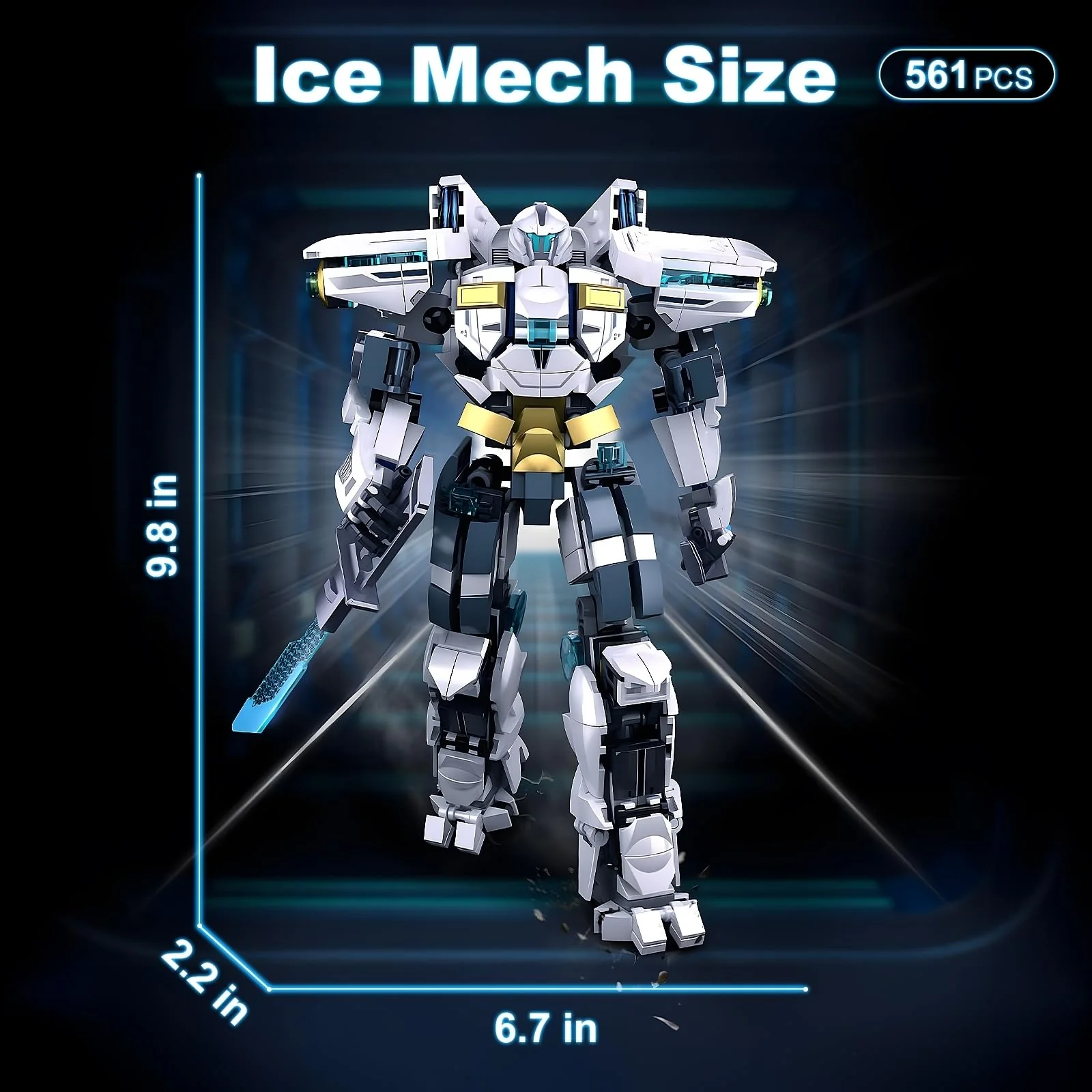 HIGH GODO Ice Warrior Mech Building Set, Cool City Protector Battle Model for Adults Boys 8+, Creative Action Robot Gifts Perfect for Christmas Birthday (561 Pieces) - Image 5