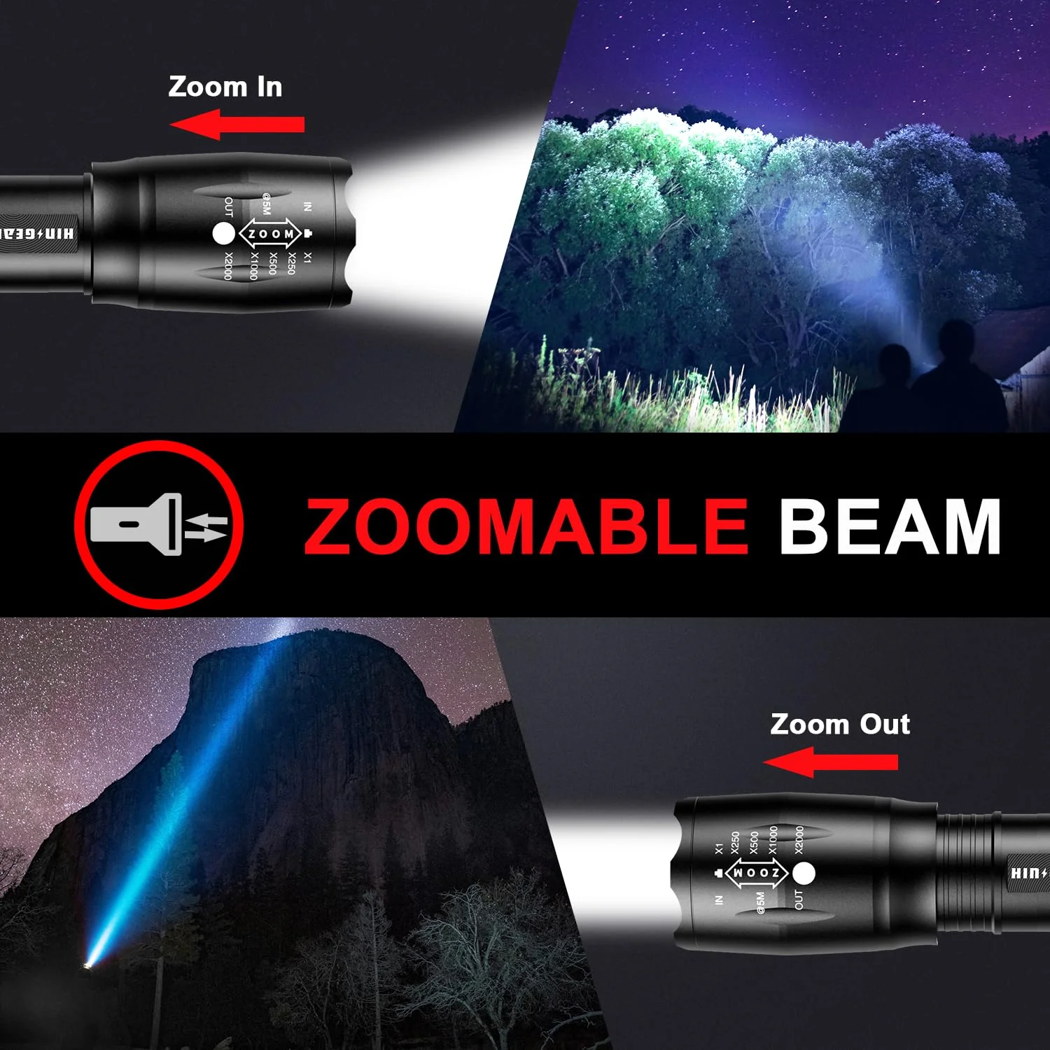 HinsGEAR Flashlights High Lumens 6PCS, 1 Mode LED Flashlight Super Bright, Small Pocket Flashlight Bulk, Water Resistant Tactical Flash Light for Emergency, Camping, Gift for Men Dad Christmas - Image 2