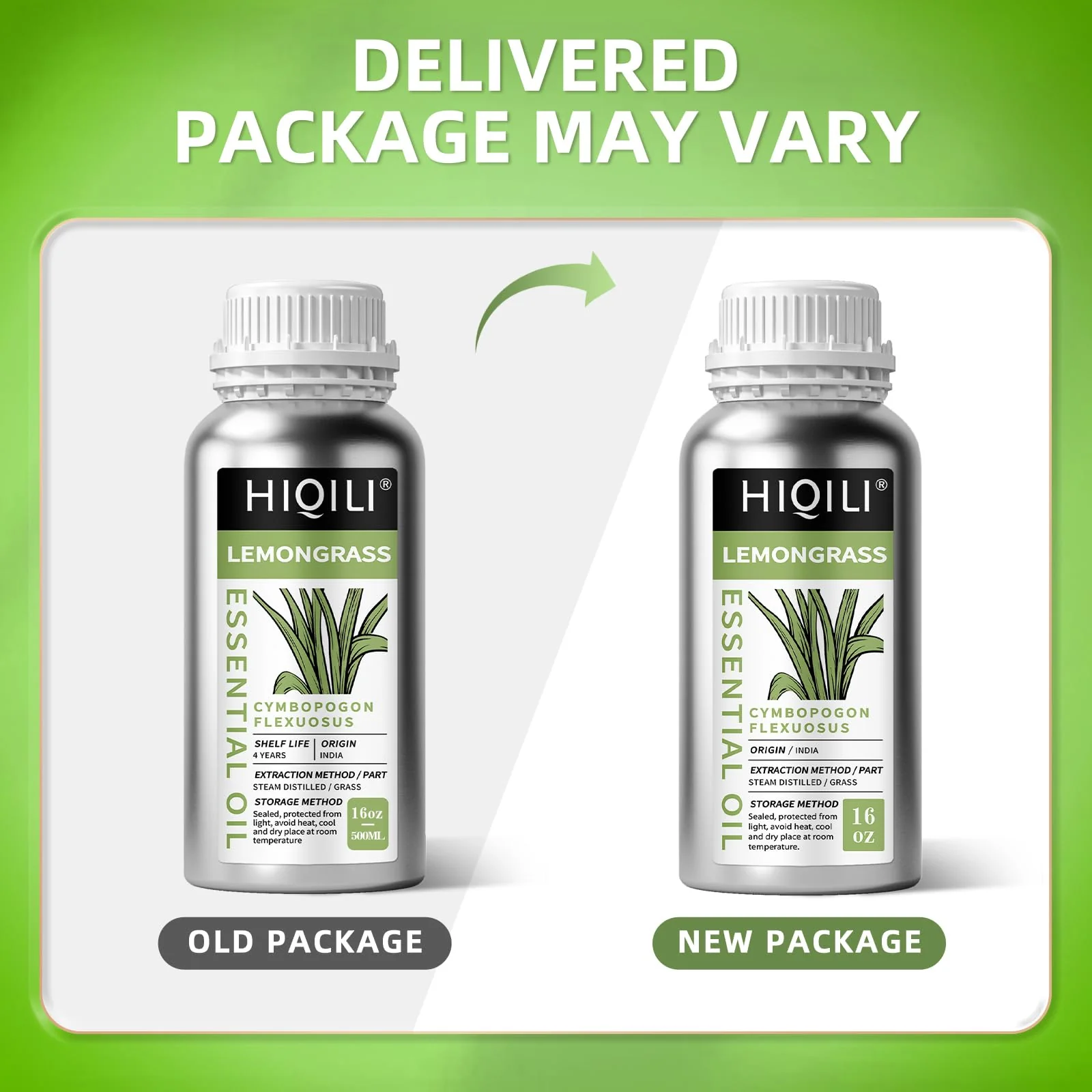 HIQILI 16 Fl Oz Lemongrass Essential Oil, 100% Pure Natural Undiluted for Diffuser, Hair - Image 2