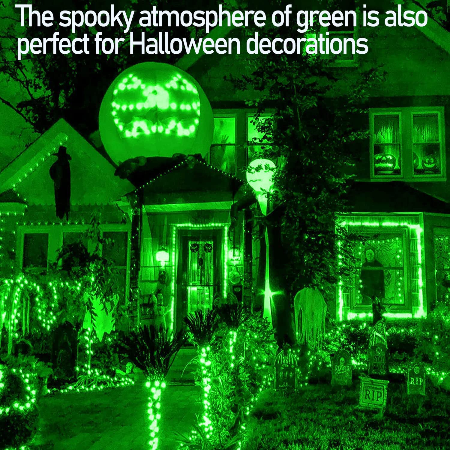 HISHINY Christmas Net Lights Outdoor, 5ftx5ft 100LED Green Wire, Connectable Bush Mesh Net Lights String for Christmas,St Patricks Party,Shrub,Yard,Tree (Green) - Image 3