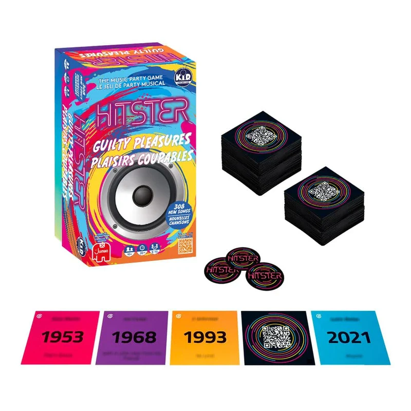 HITSTER - Guilty Pleasure - The Ultimate Music Trivia Party Game for Adults and Families - All-Time Playlist with The Greatest Hits - 2 to 10 Players Ages 16+