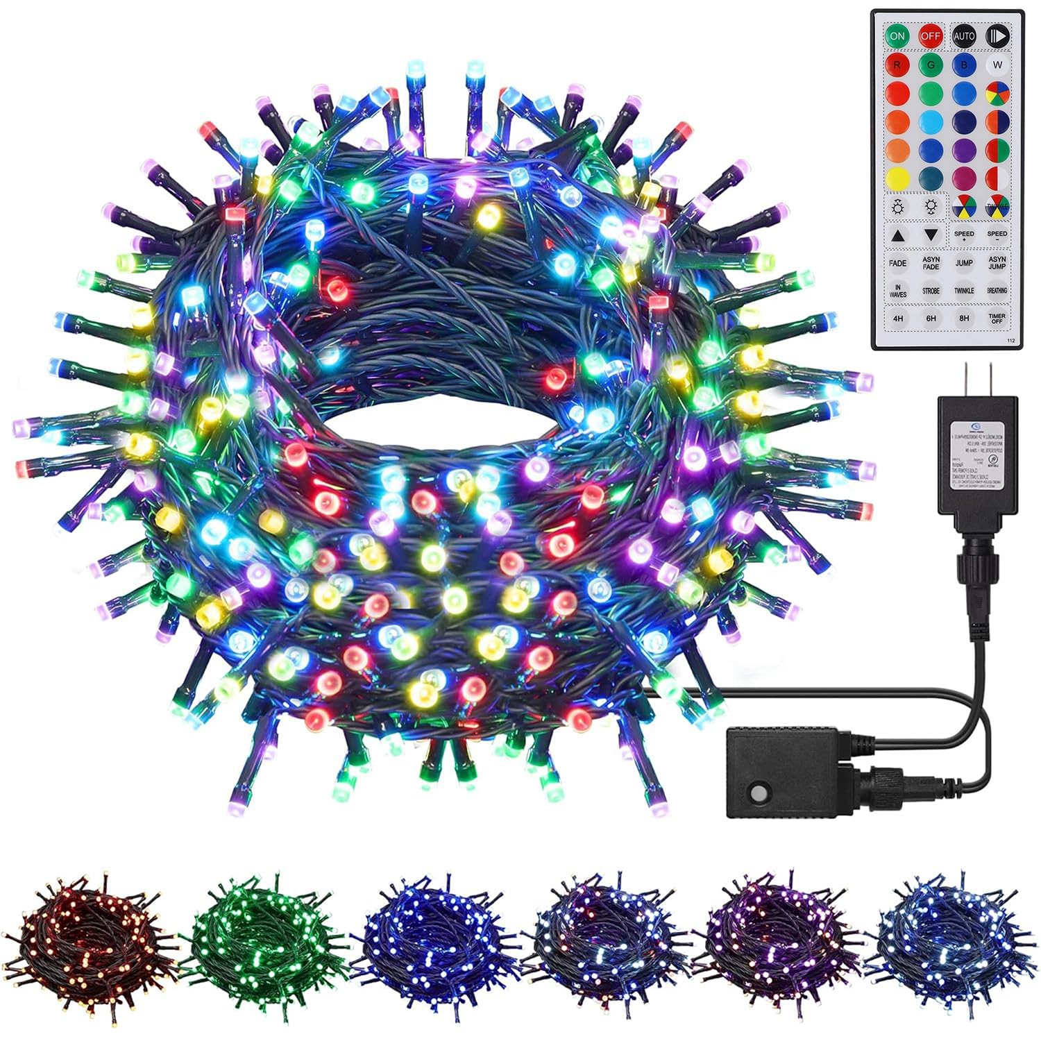 HOME LIGHTING 66ft Christmas Decorative Mini Lights, 200 LED RGB Changing 8 Functional Green Wire Fairy Halloween Lights with Remote Timer, Plug in Indoor Outdoor Xmas Wedding Party Decor - Image 3