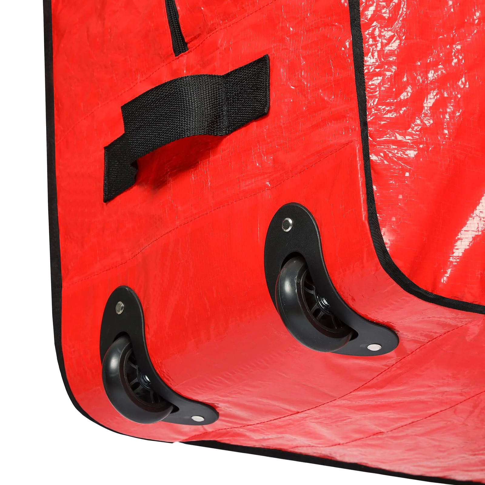 HOMEST Christmas Tree Storage Bag, Fits for 9 ft Xmas Artificials, Zippered Bag with Reinforced Carrying Handles and Wheels, Red (Bag Only) - Image 3