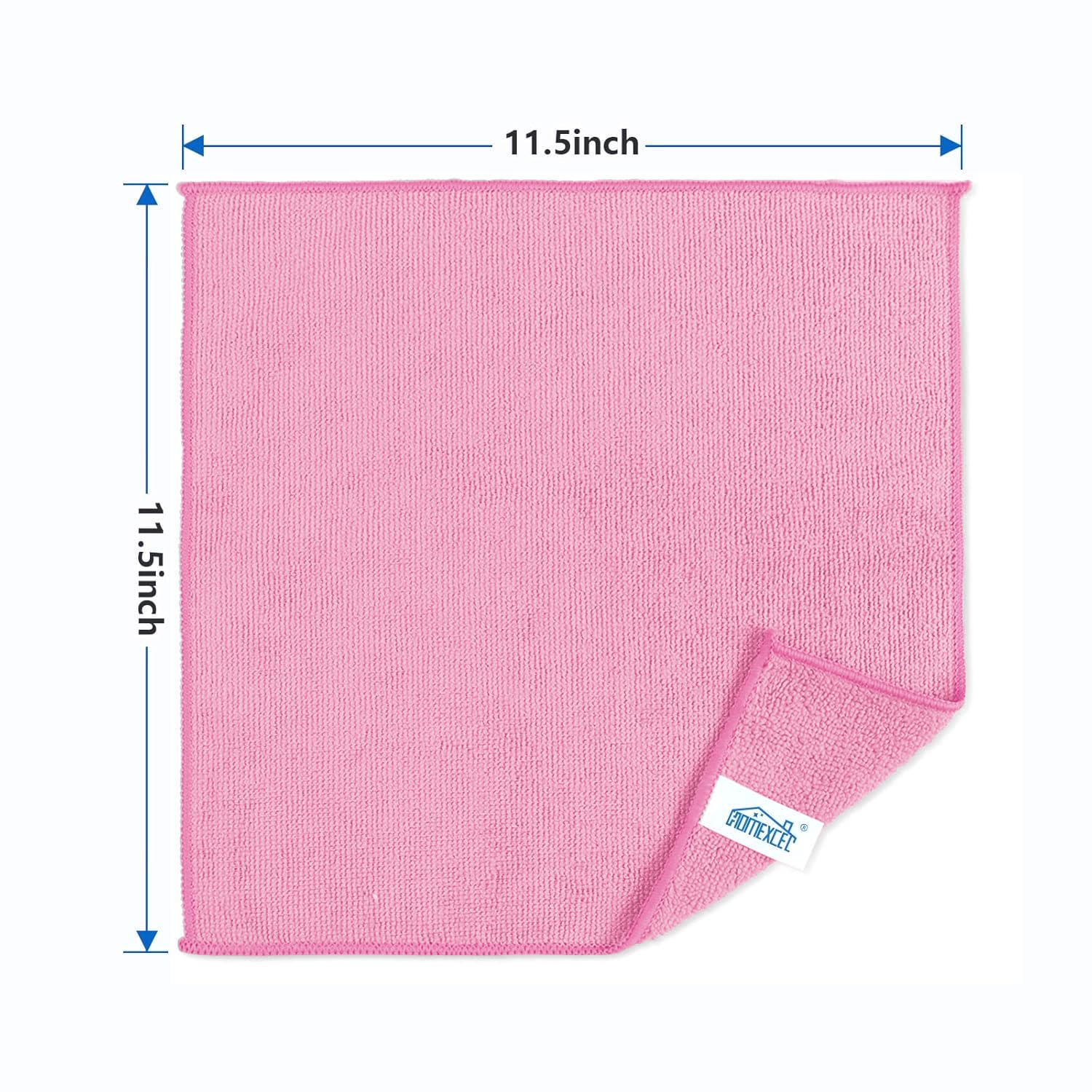 HOMEXCEL Pink Microfiber Cleaning Cloth, 50 Pack Cleaning Towels for Kitchen, Lint Free, Scratch-Free, Highly Absorbent, and Reusable Cleaning Rags for House, Window and Glass, Cars, 11.5 X11.5 inch - Image 2