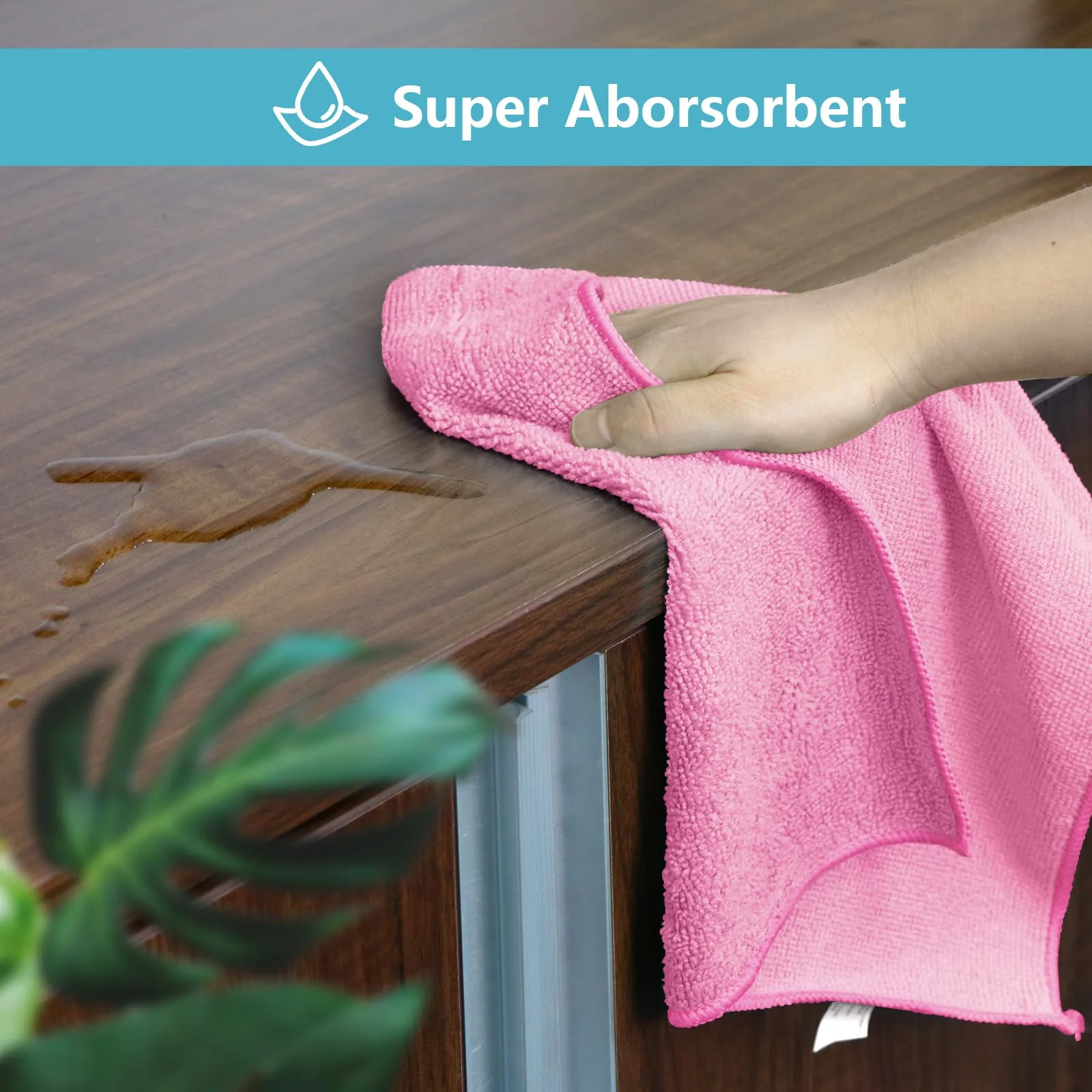 HOMEXCEL Pink Microfiber Cleaning Cloth, 50 Pack Cleaning Towels for Kitchen, Lint Free, Scratch-Free, Highly Absorbent, and Reusable Cleaning Rags for House, Window and Glass, Cars, 11.5 X11.5 inch - Image 6