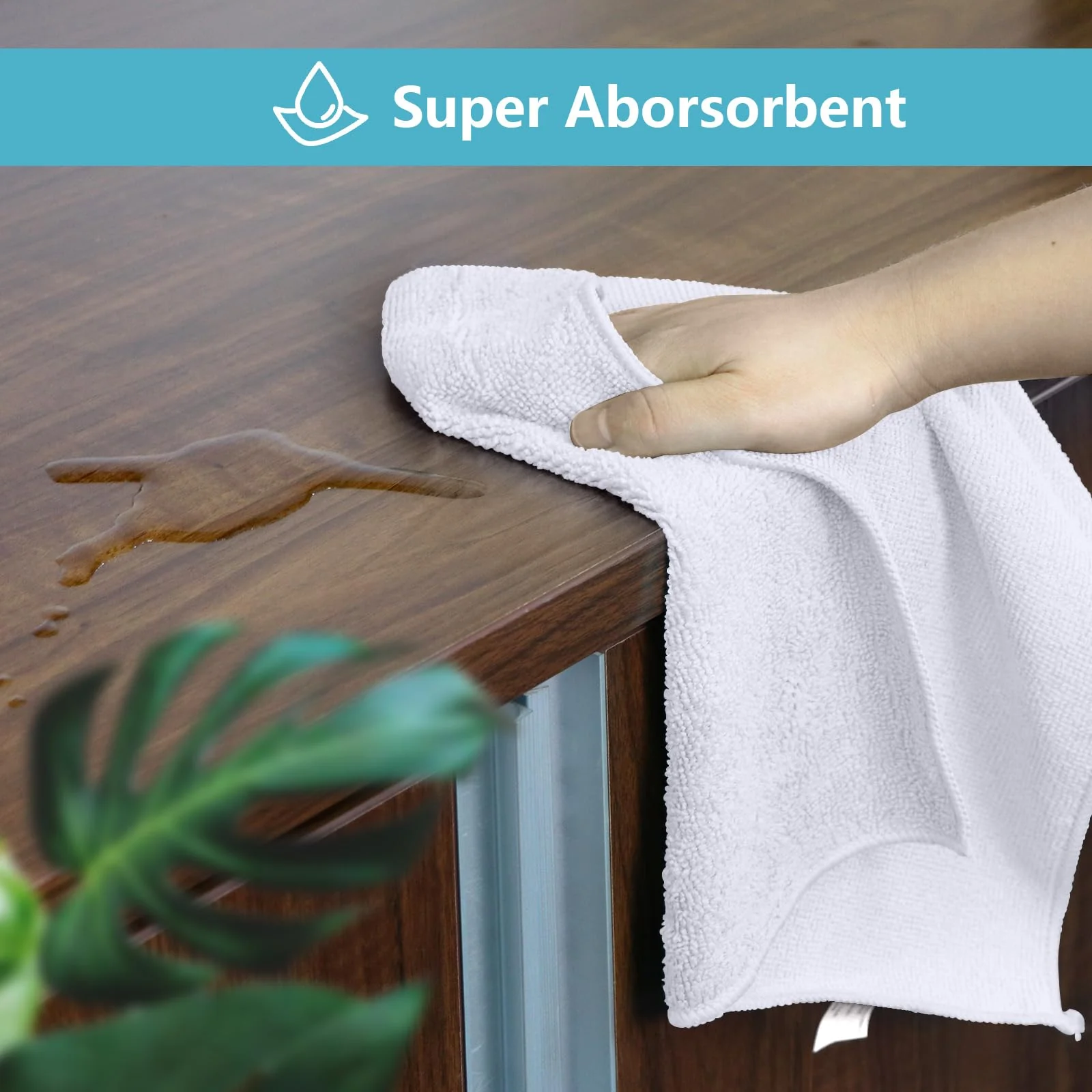 HOMEXCEL White Microfiber Cleaning Cloth, 100 Pack Cleaning Towels for Kitchen, Lint Free, Scratch-Free, Highly Absorbent, and Reusable Cleaning Rags for House, Window and Glass, Cars, 11.5 X11.5 inch - Image 6