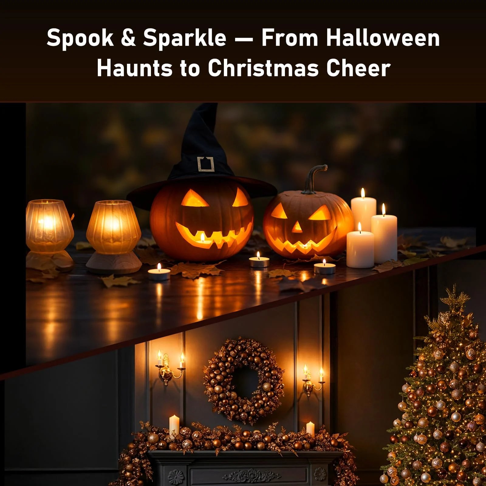 Hompavo Upgraded Flame Light Bulbs, E12 Chandelier Base Candelabra Flickering Fire Light Bulb, Clear Candle Light for Halloween Christmas Party Porch Indoor Outdoor Home Decorations - C35/6 Pack - Image 3