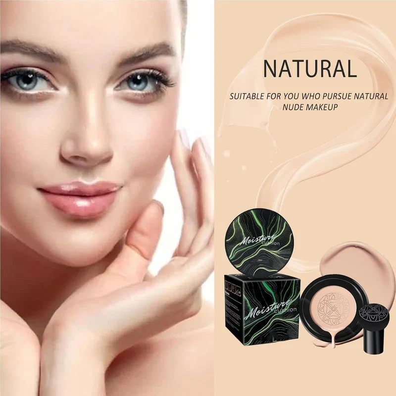 Honey And Pine Makeup, 2025 Moisture Honey And Pine Cc Cream Concealer, Mushroom Head Air Cushion CC Cream, Long-lasting Cushion Foundation CC Cream for All Skin Types (02# Natural) - Image 5