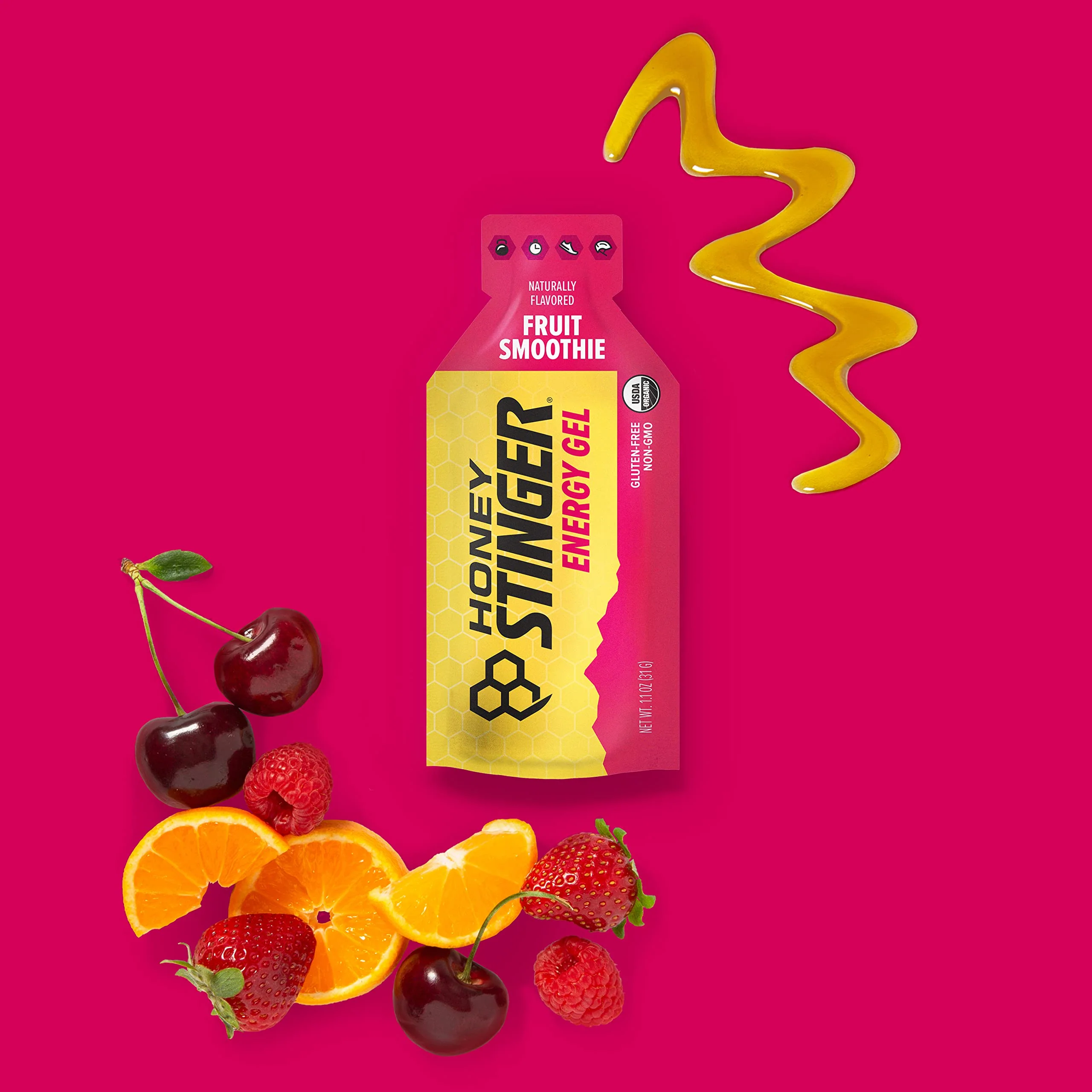 Honey Stinger Energy Gel Variety Pack 12 Packs Each of Gold and Organic Fruit Smoothie Gluten Free & Caffeine Free Sports Nutrition for Home & Gym, Pre and Mid Workout - Image 7