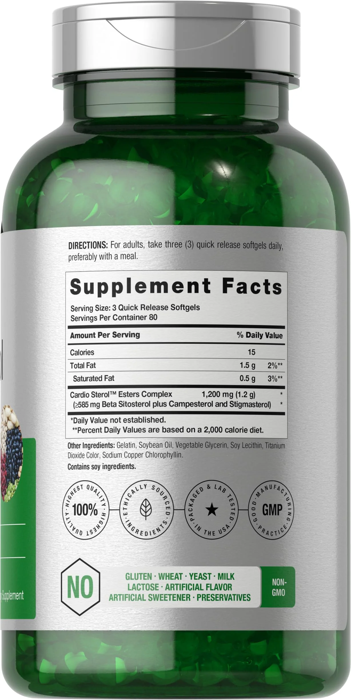 Horbäach Beta Sitosterol 1200mg | 240 Softgel Capsules | Mega Strength | Plant Sterols Complex | Non-GMO, Gluten Free Supplement - Image 6