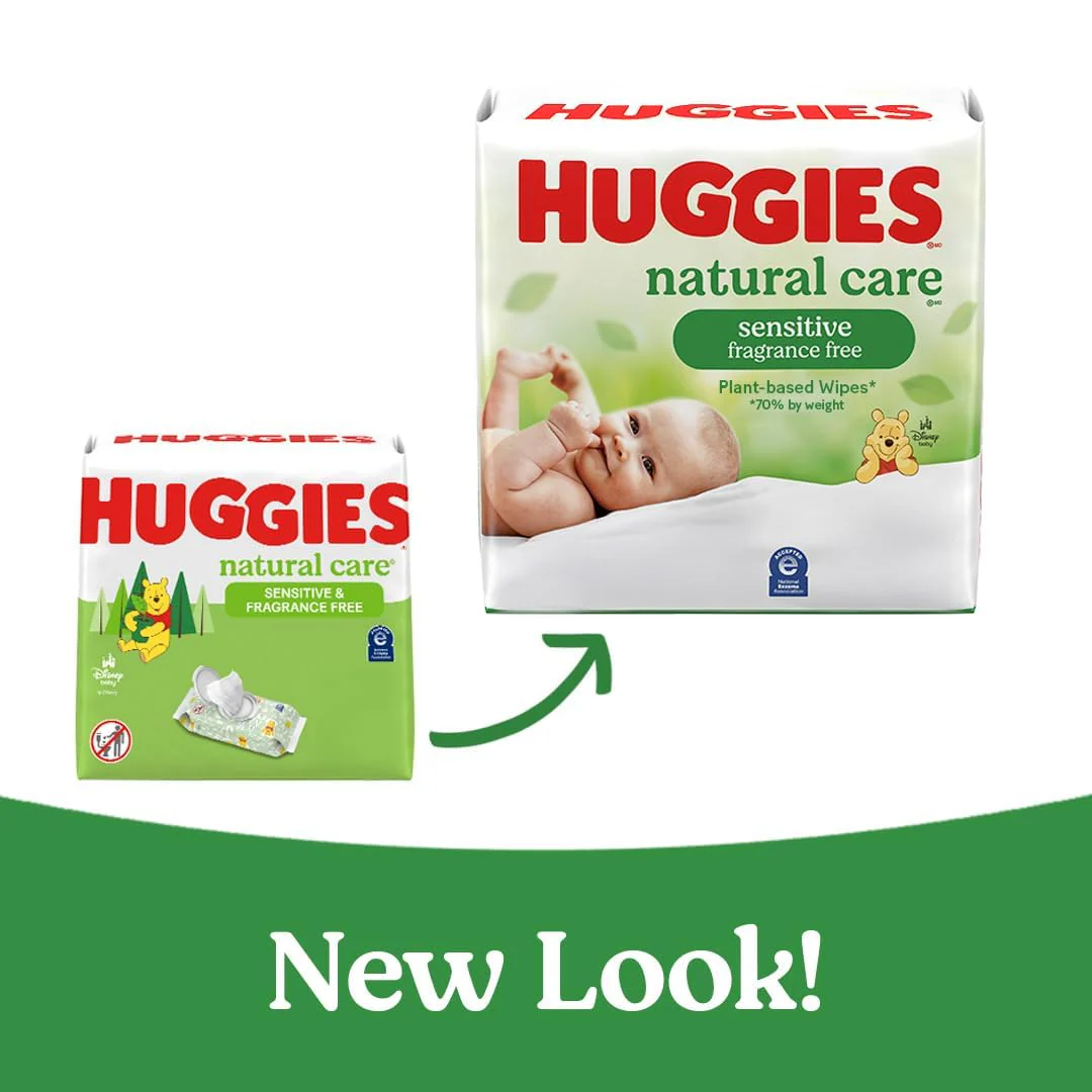 Huggies Natural Care Sensitive Baby Wipes, Unscented, Hypoallergenic, 99% Purified Water, 15 Flip-Top Packs (960 Wipes Total) - Image 20