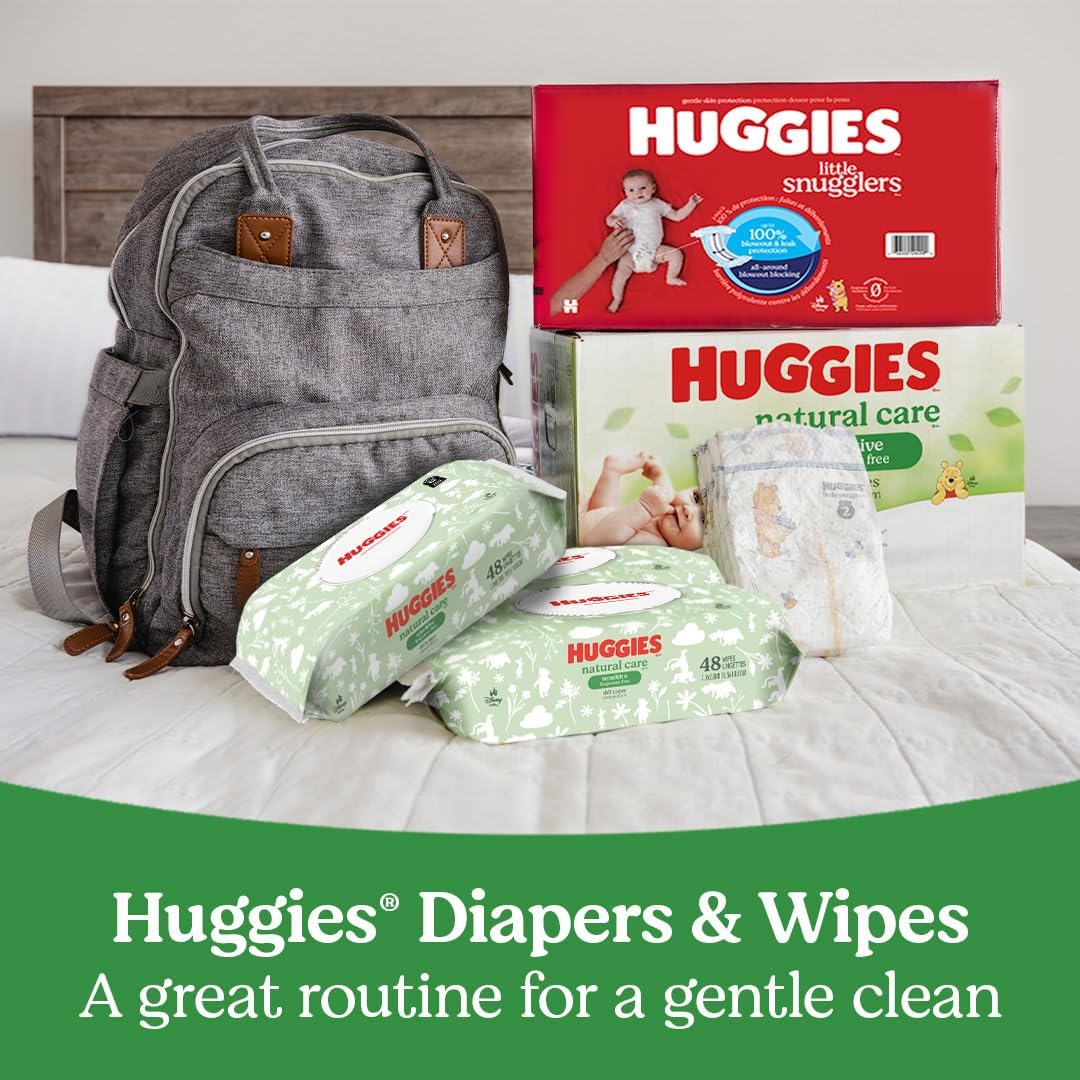 Huggies Natural Care Sensitive Baby Wipes, Unscented, Hypoallergenic, 99% Purified Water, 15 Flip-Top Packs (960 Wipes Total) - Image 27