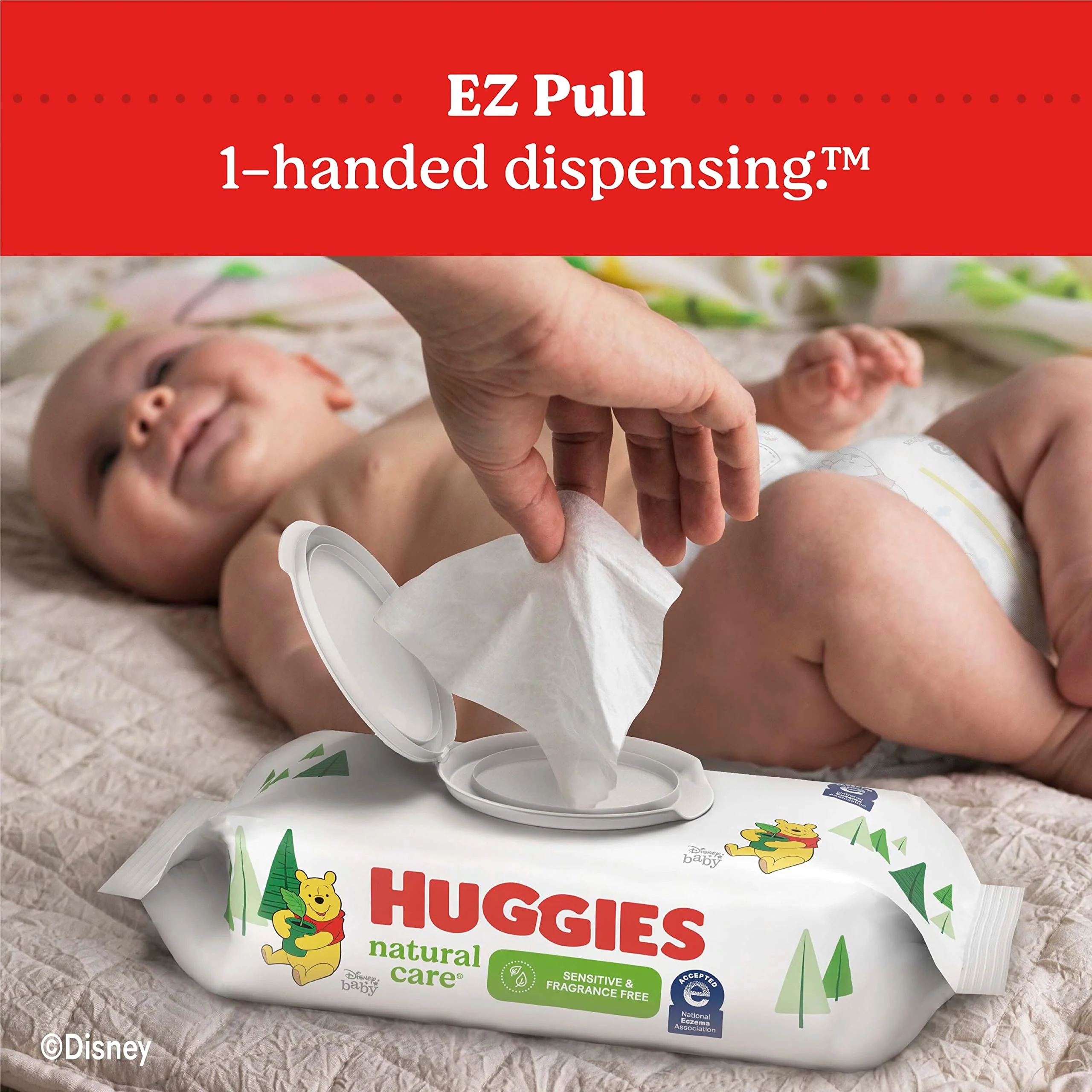 Huggies Natural Care Sensitive Baby Wipes, Unscented, Hypoallergenic, 99% Purified Water, 15 Flip-Top Packs (960 Wipes Total) - Image 51