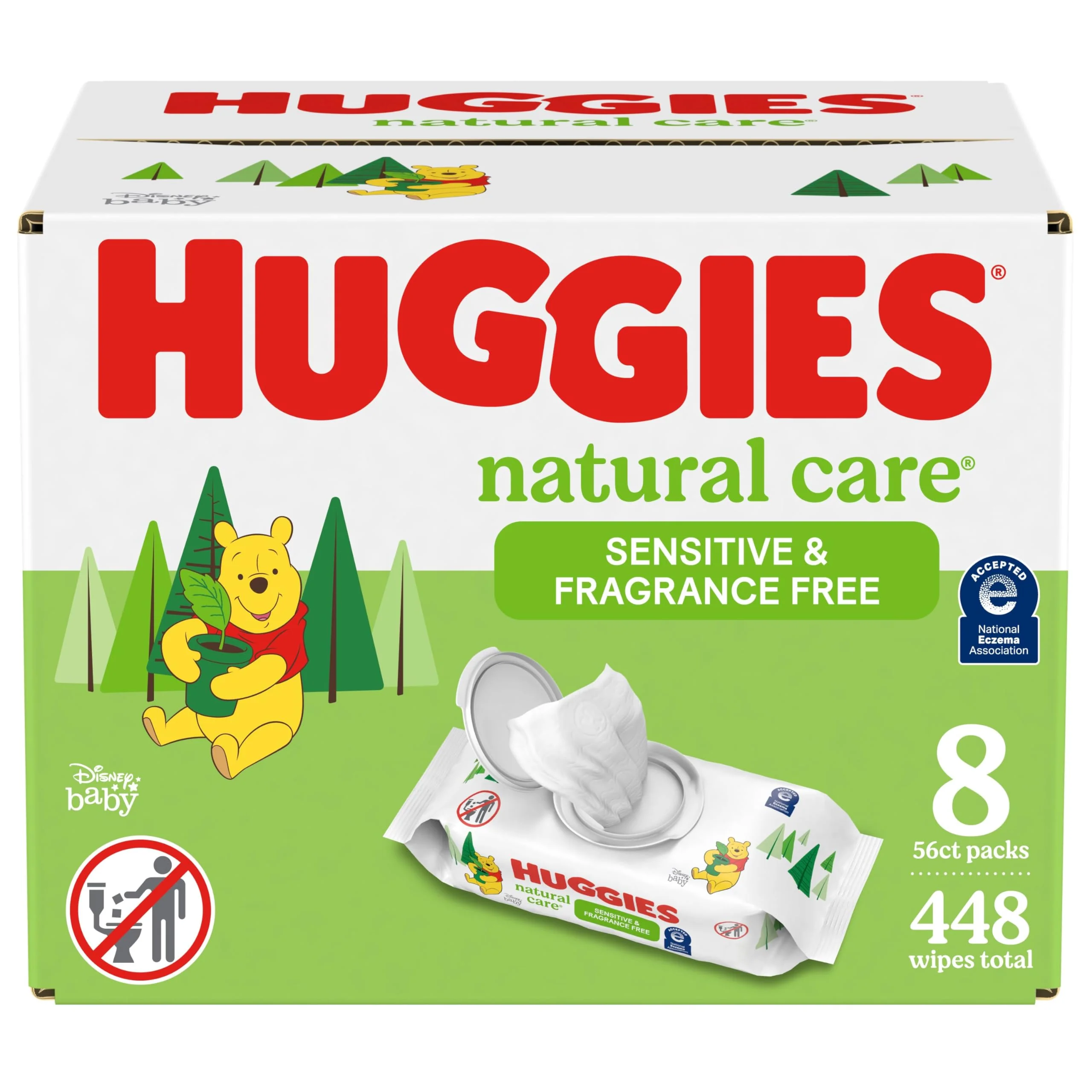 Huggies Natural Care Sensitive Baby Wipes, Unscented, Hypoallergenic, 99% Purified Water, 15 Flip-Top Packs (960 Wipes Total) - Image 6